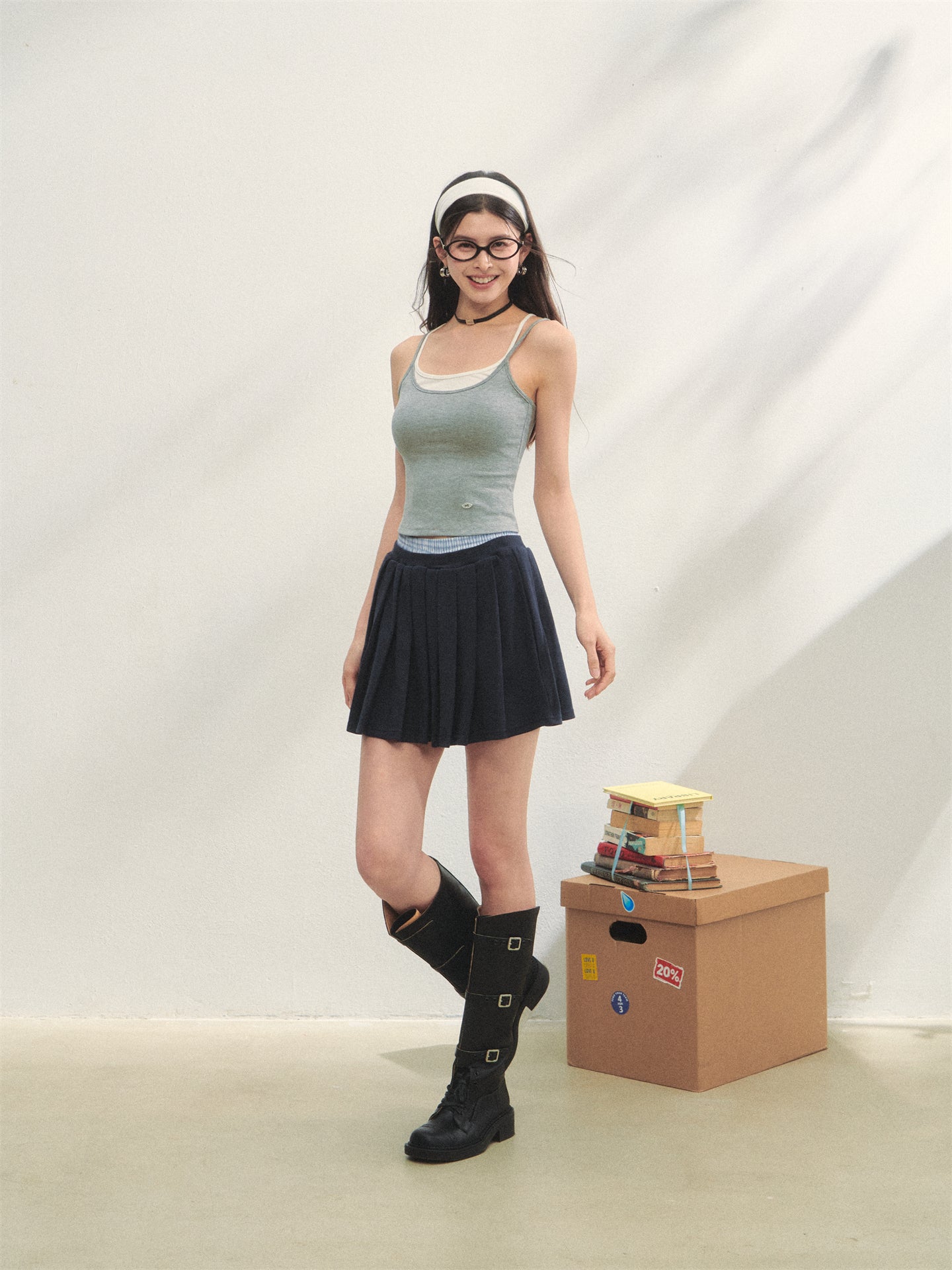 AsGony ASG25284 Color blocking camisole