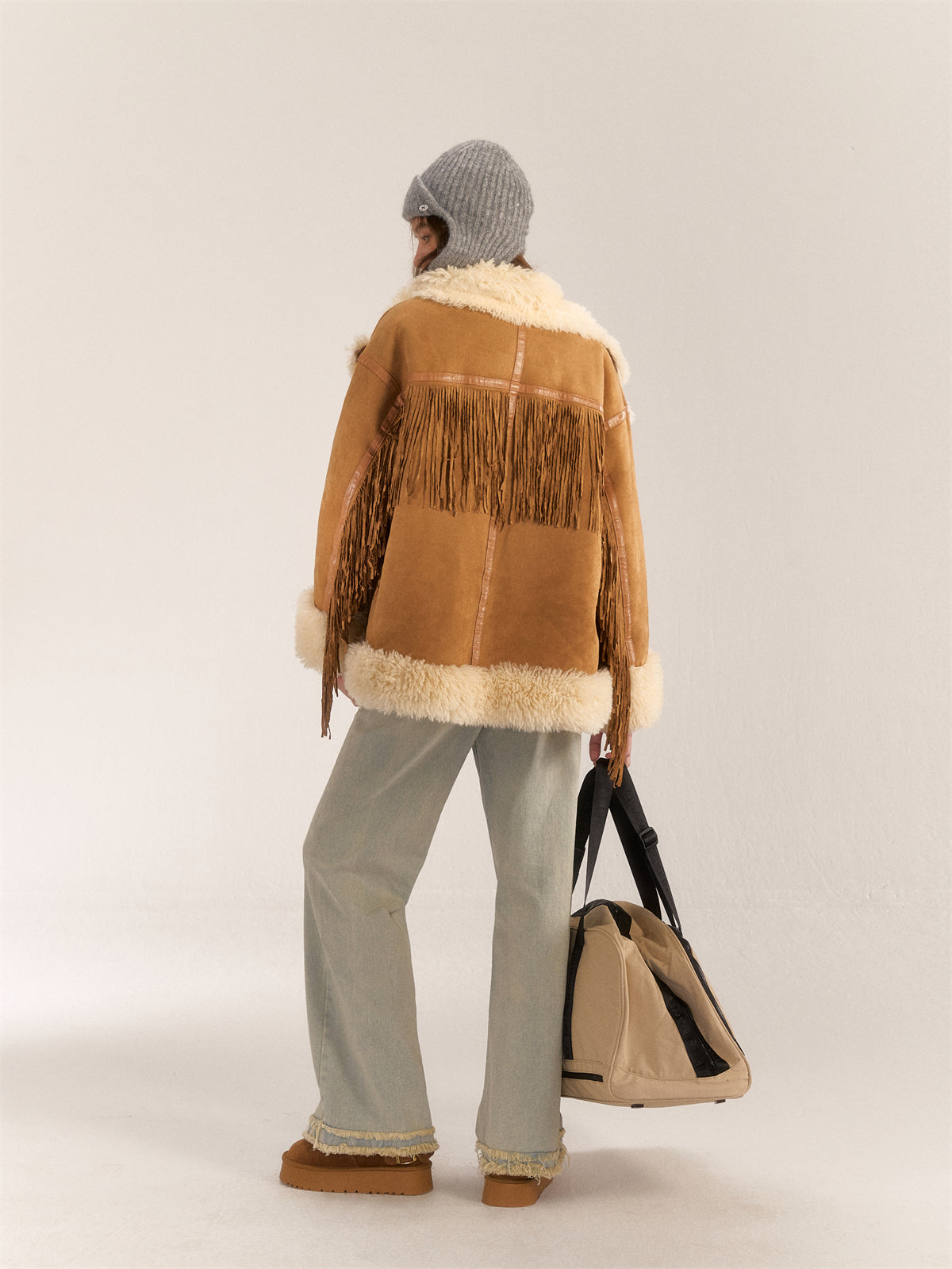 AsGony ASG24530 Suede & Fur Coat(2color)