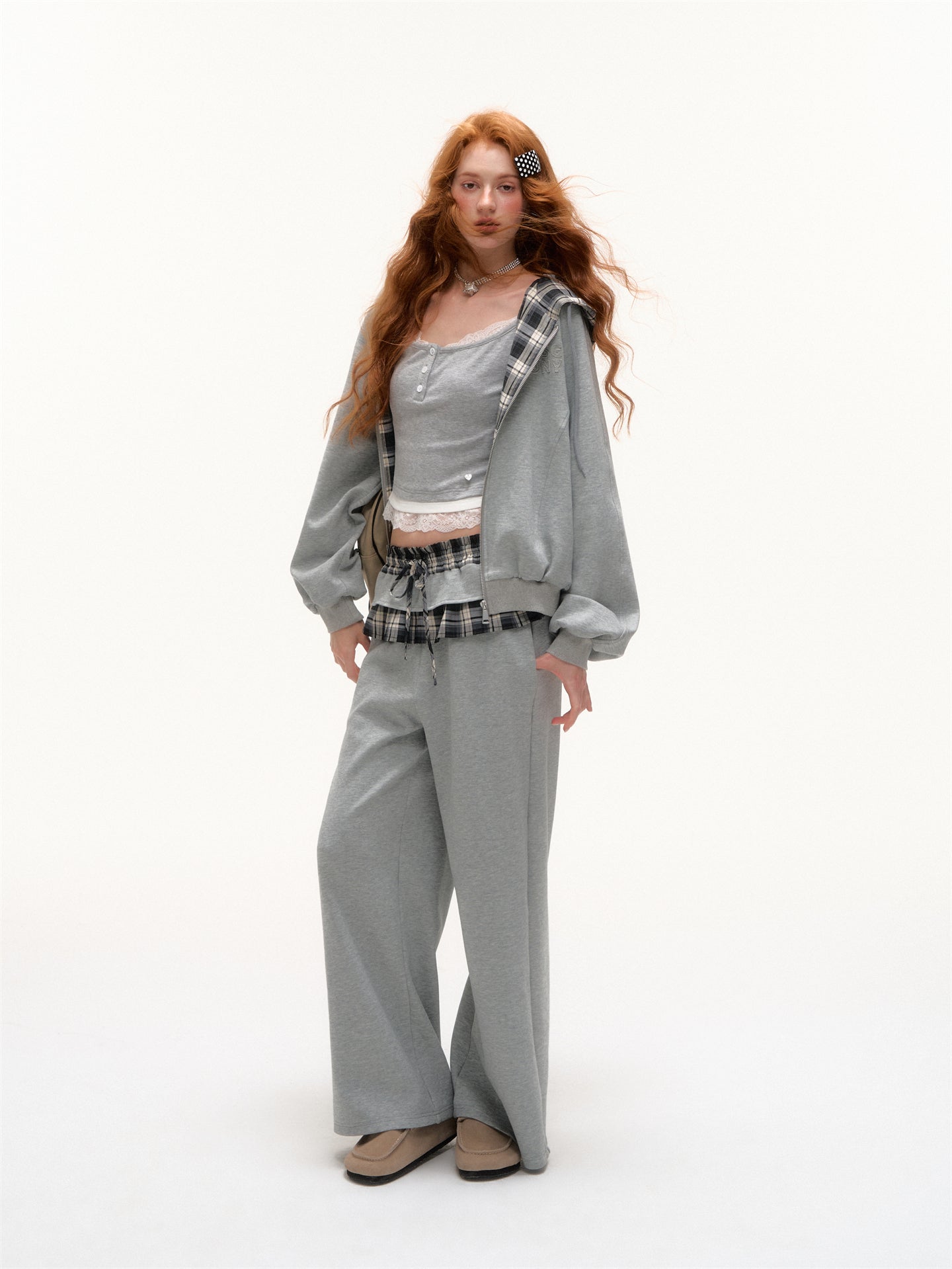 AsGony ASG25414 Lace fake three piece contrasting camisole