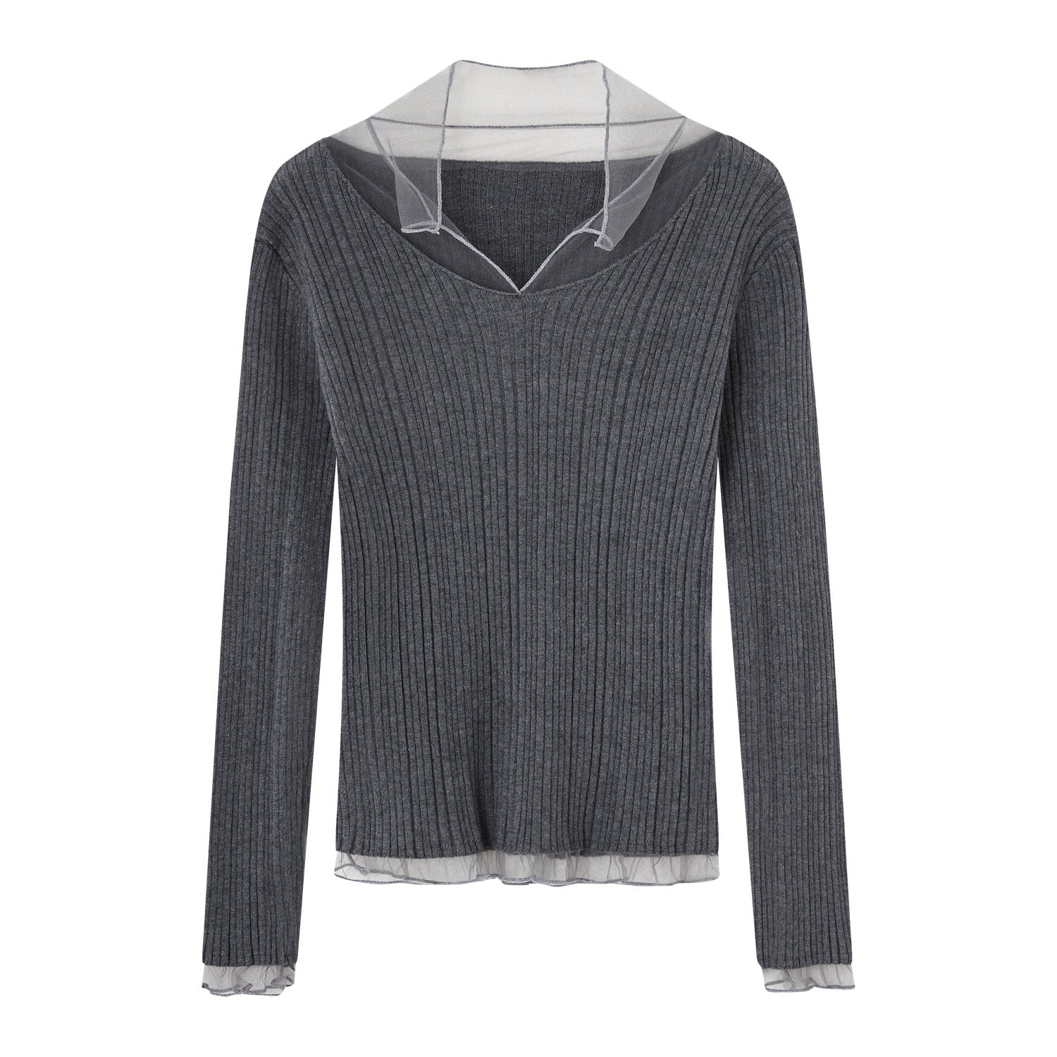 SOMESOWE S2508310 Mesh splicing high elasticity base shirt