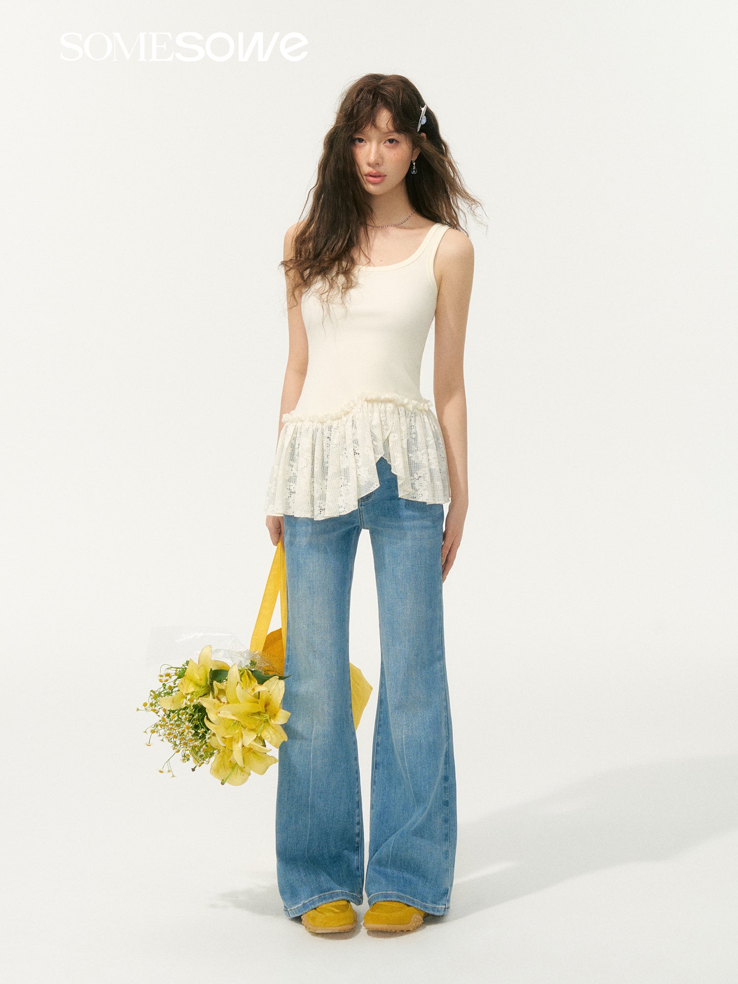SOMESOWE S2508056 Irregular splicing short vest