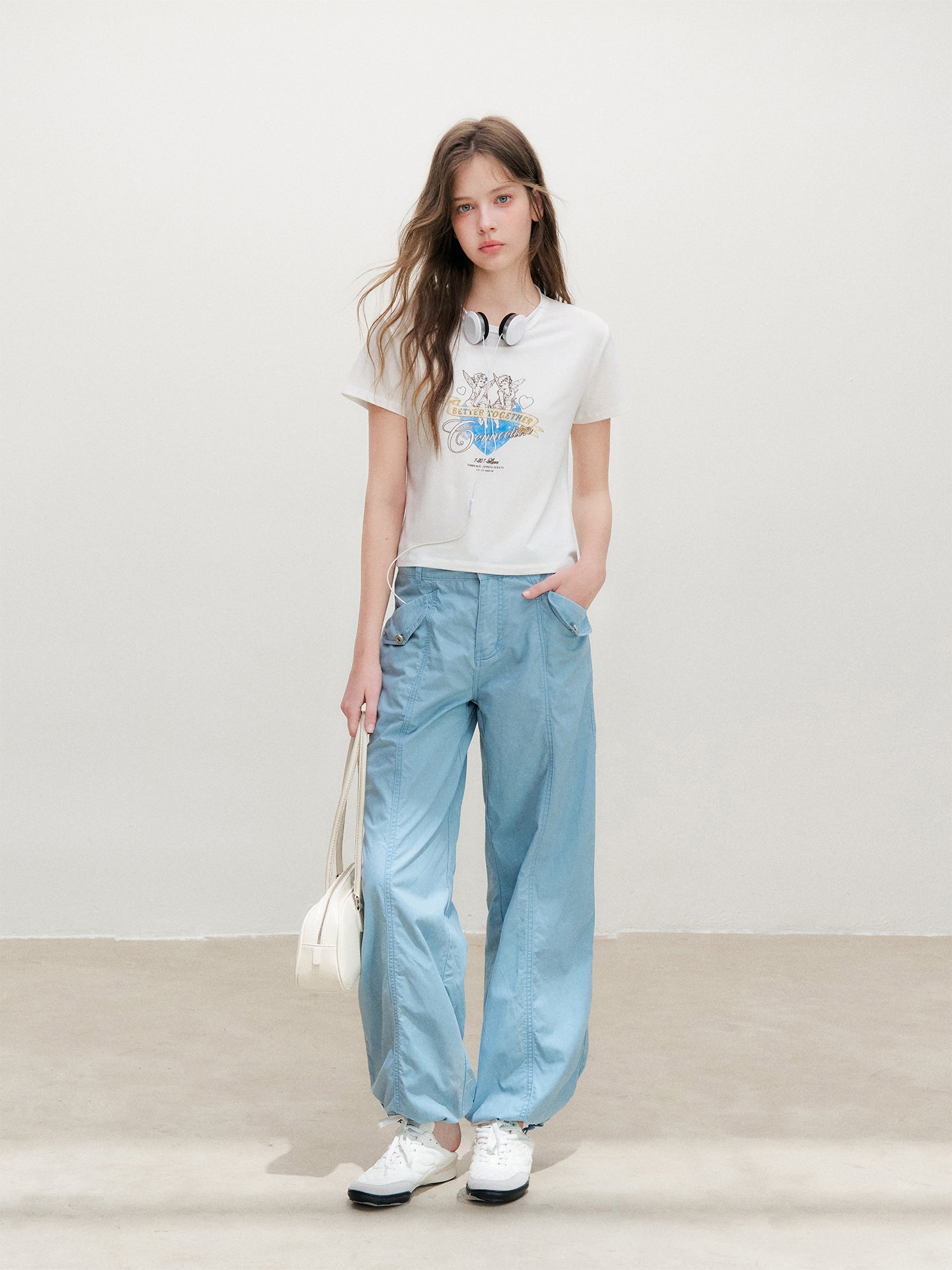 16DEWS 16D26373 Vintage Print Modal T-Shirt