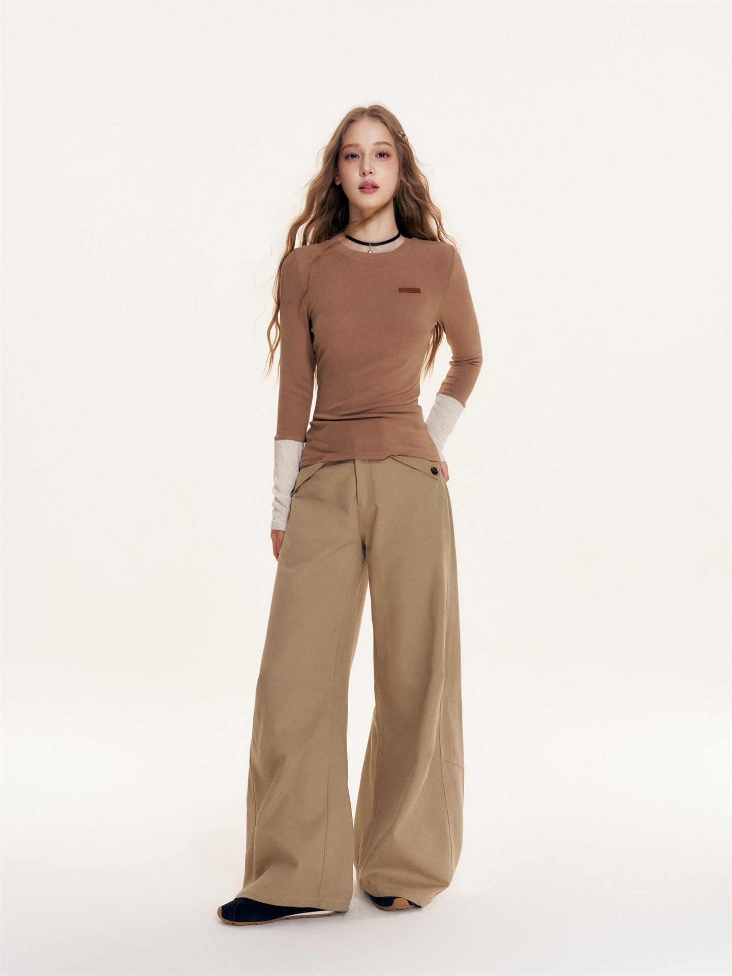 16DEWS 16D25436 Loose hanging curved knife work pants