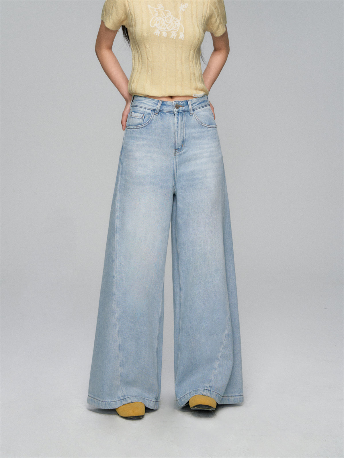 AsGony ASG25145 Casual wide leg jeans