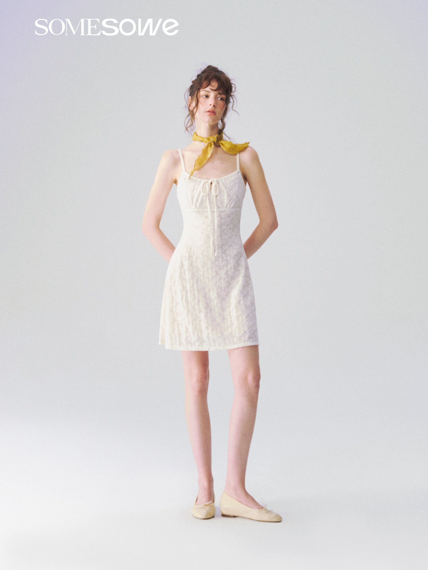 SOMESOWE S2609107 Jacquard texture camisole dress