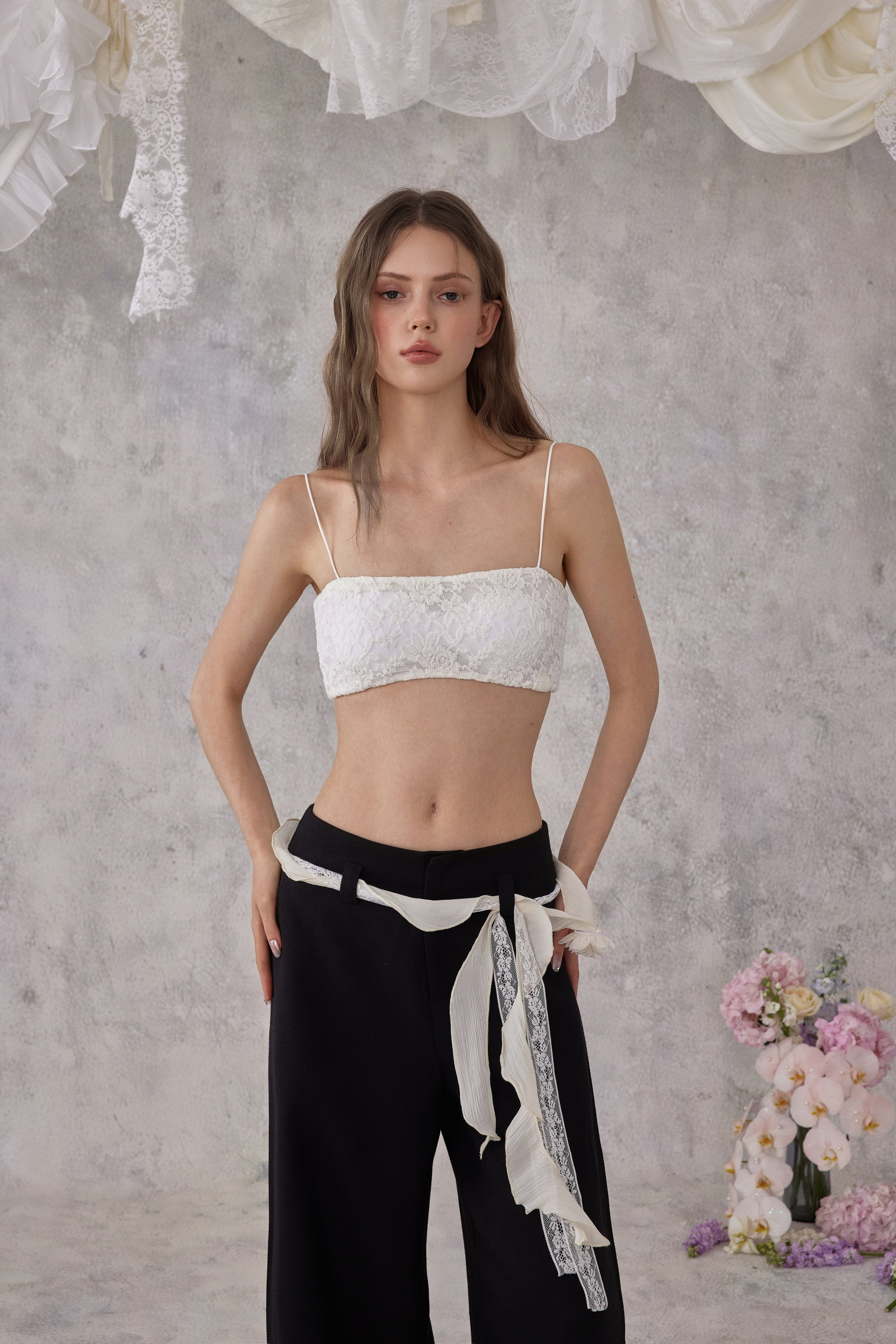 NOMEANSNO N170 Floral lace camisole (2color)
