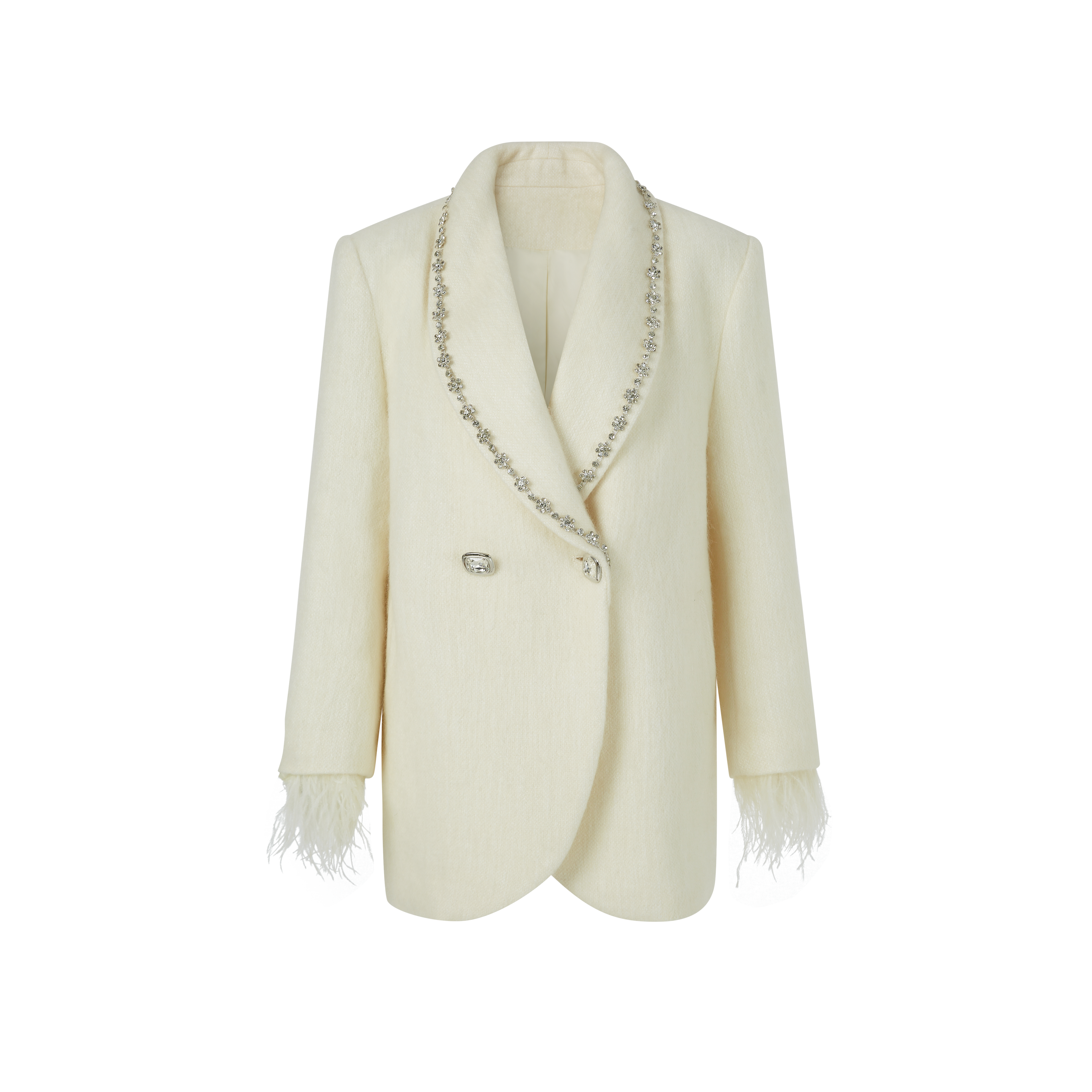 Lafreedom Feather Collar Oversize Coat(2color)
