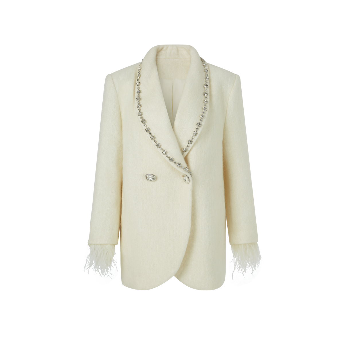 Lafreedom Feather Collar Oversize Coat(2color)