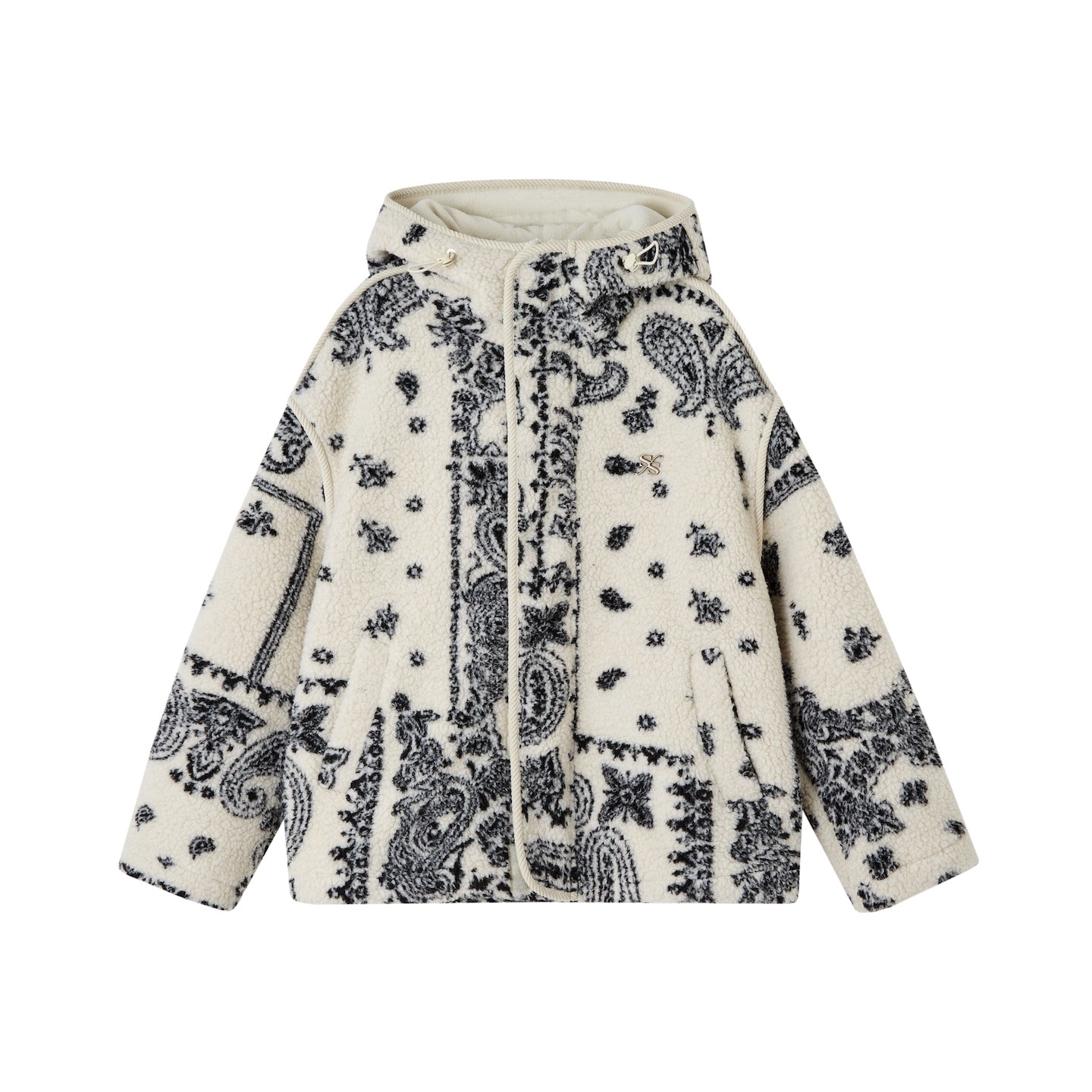 SOMESOWE S2508256 Jacquard fleece hooded casual jacket