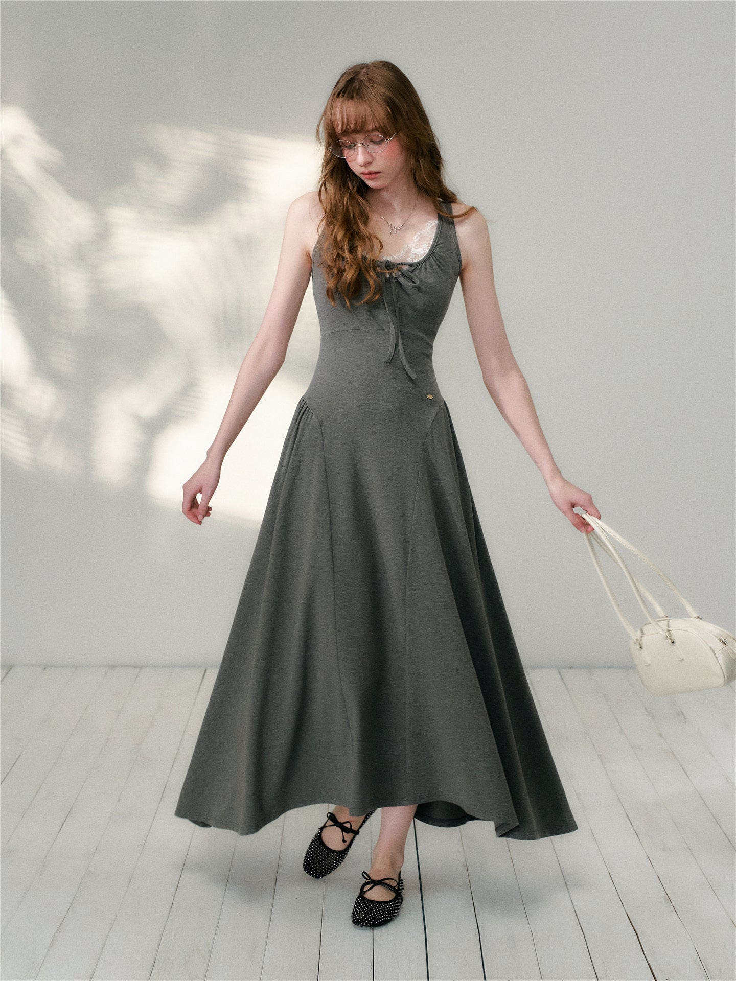 16DEWS 16D26081 U-neck design slim fit A-line length dress