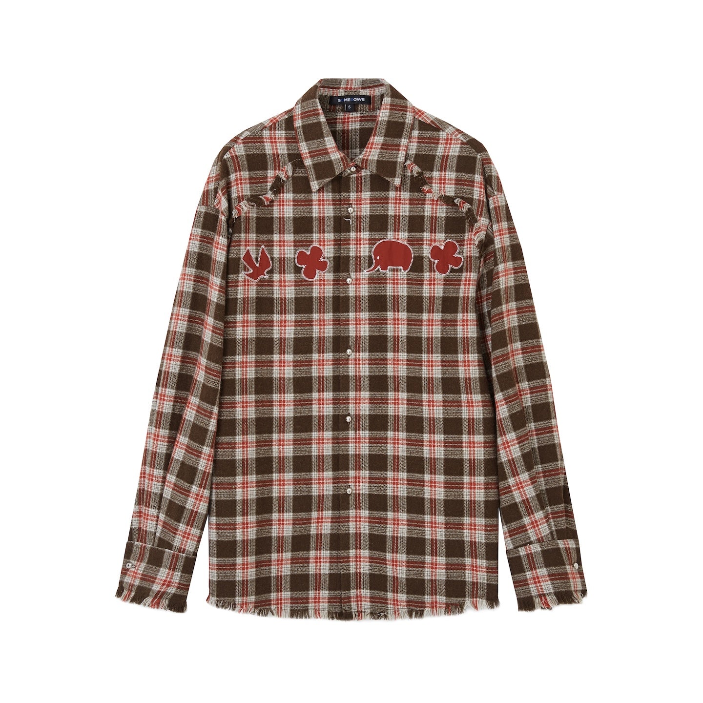 SOMESOWE S2508205 Fun fringe plaid shirt