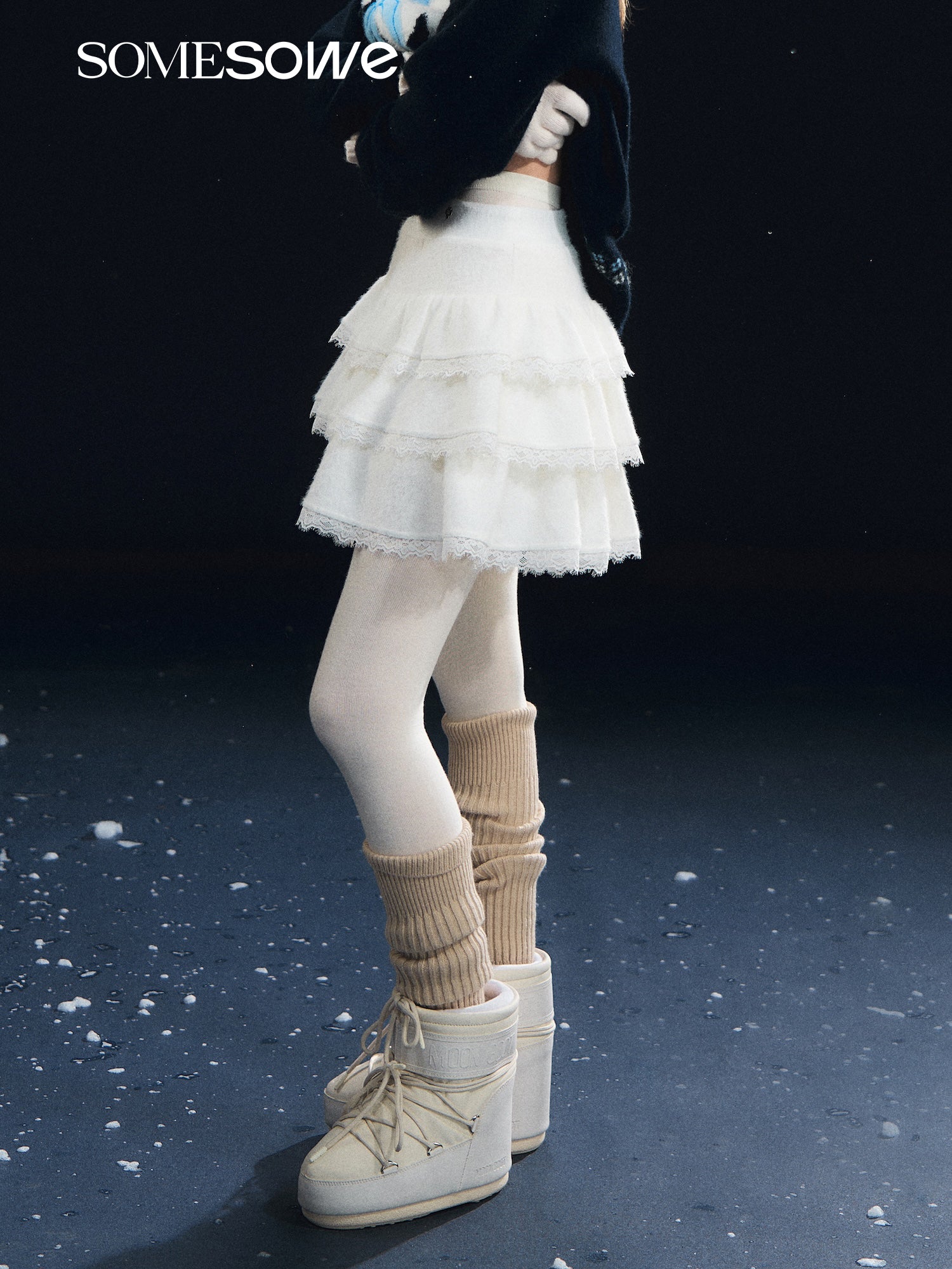 SOMESOWE S2508307 Lace patchwork fluffy cake skirt