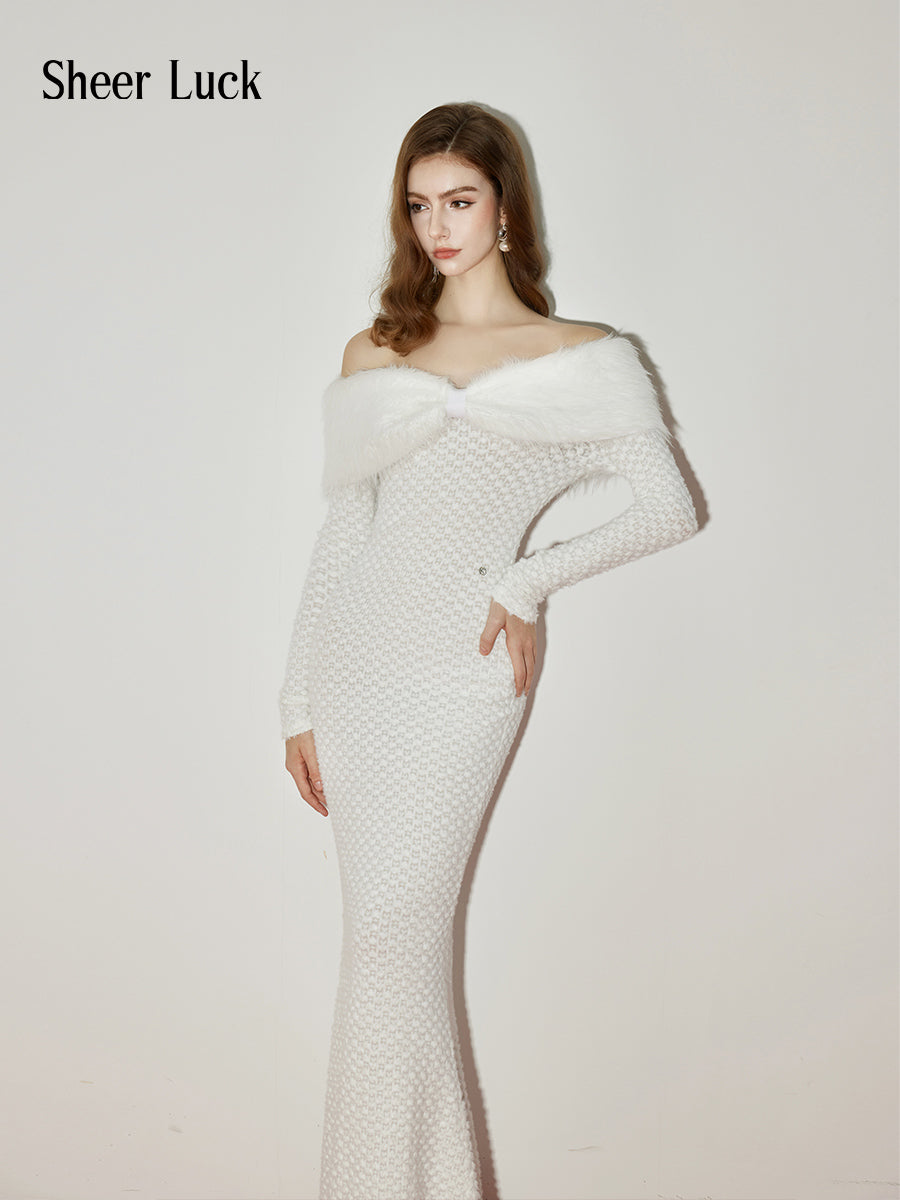 SHEER LUCK Bernice SLLYQ24702 long-sleeved slim-fitting dress