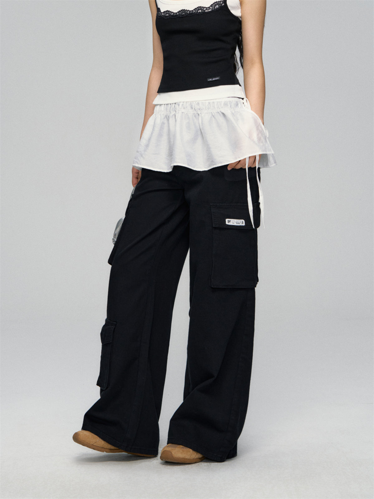 AsGony ASG25153 Wide leg workwear straight leg jeans (3color)