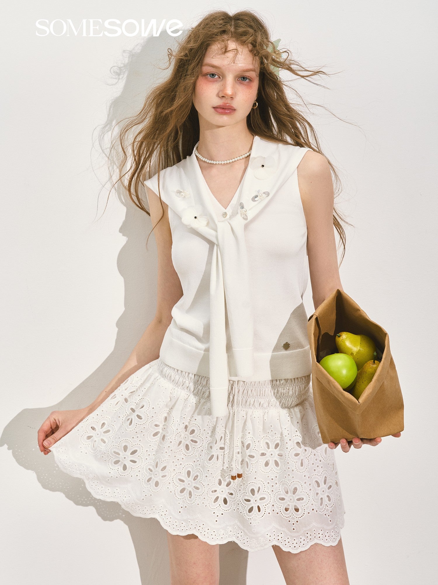 SOMESOWE S2508150 Sailor collar shawl vest