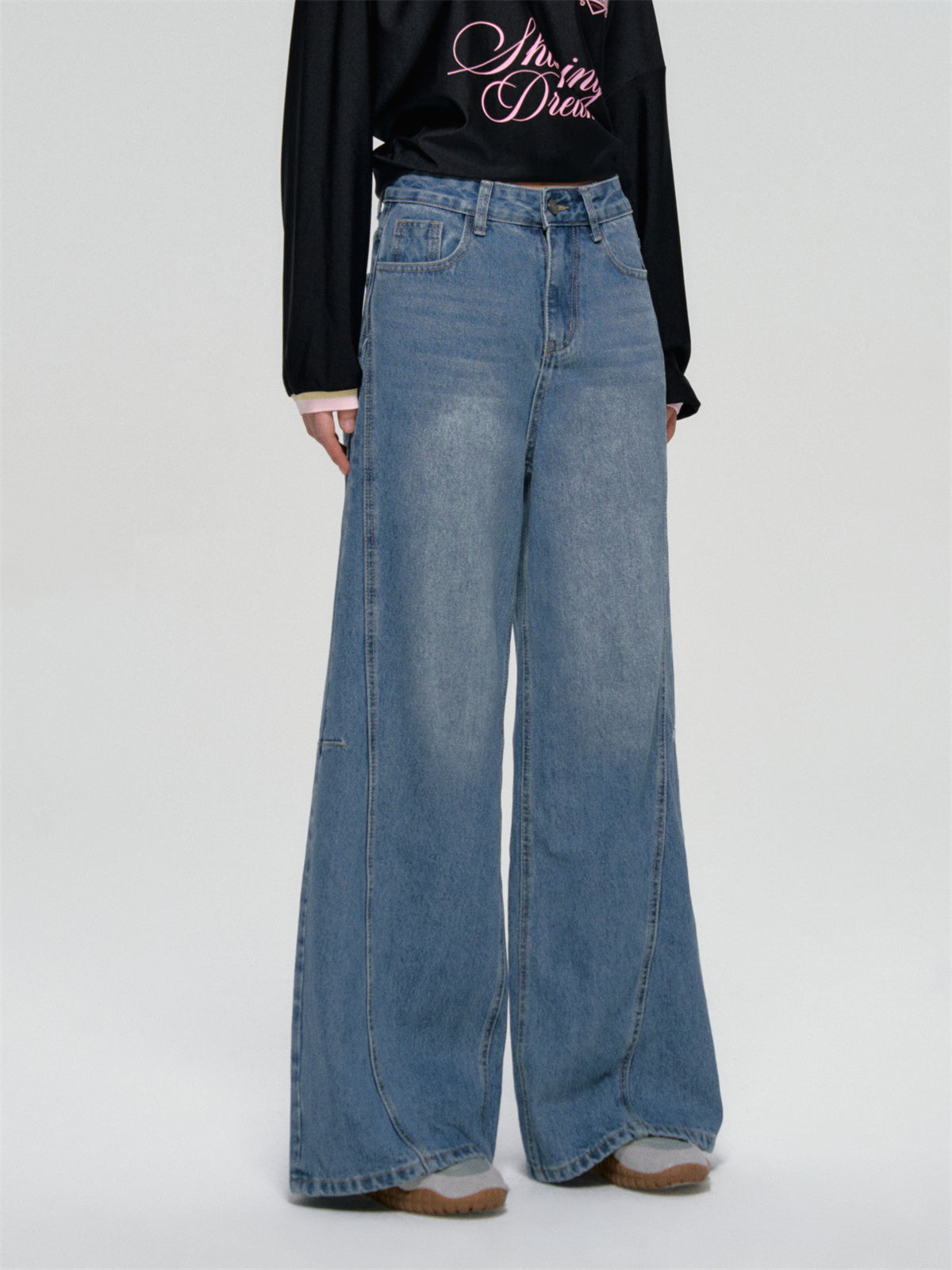 AsGony ASG25086 Lace straight leg jeans