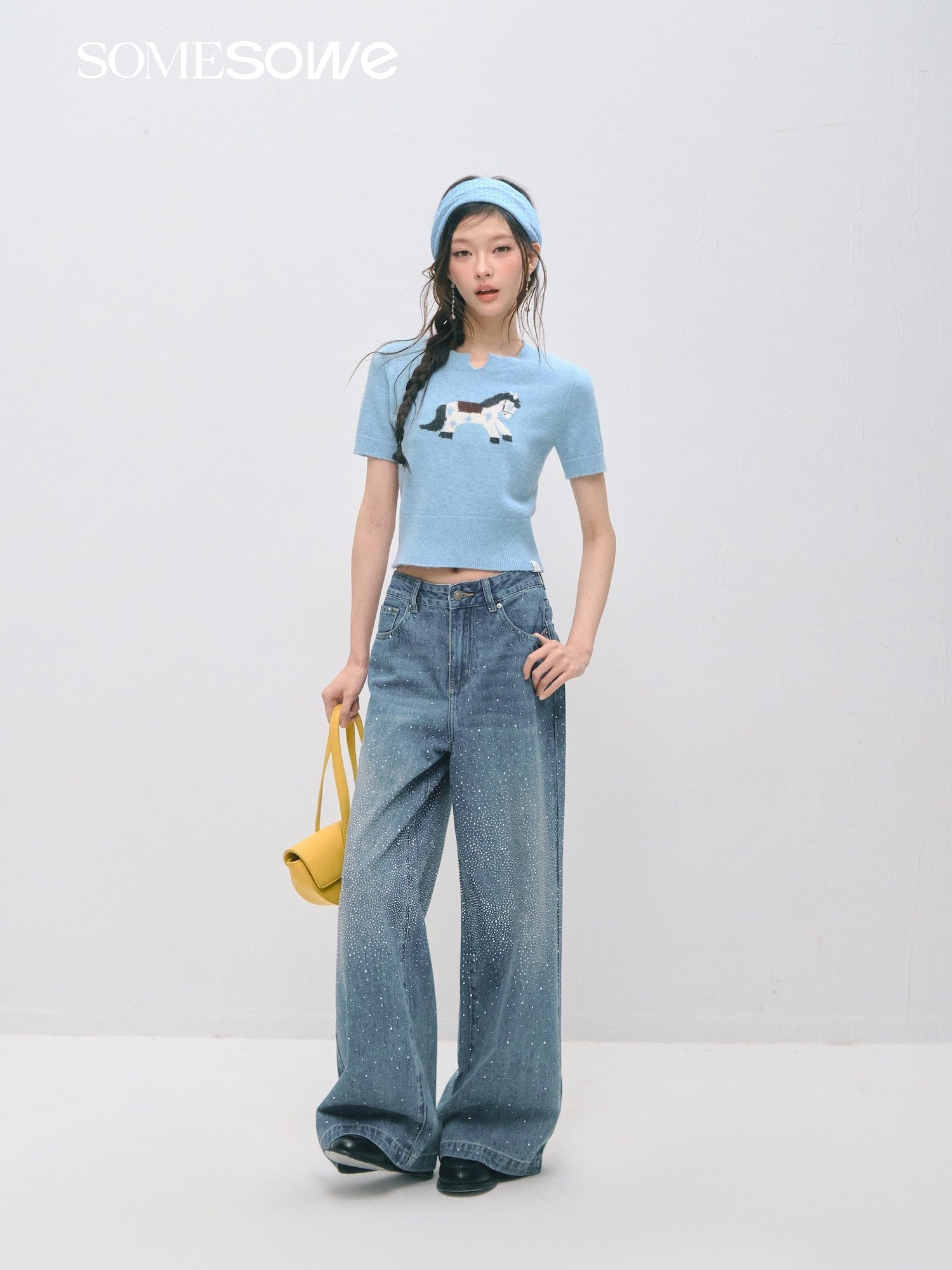 SOMESOWE S2509022 Retro straight tube sparkling jeans