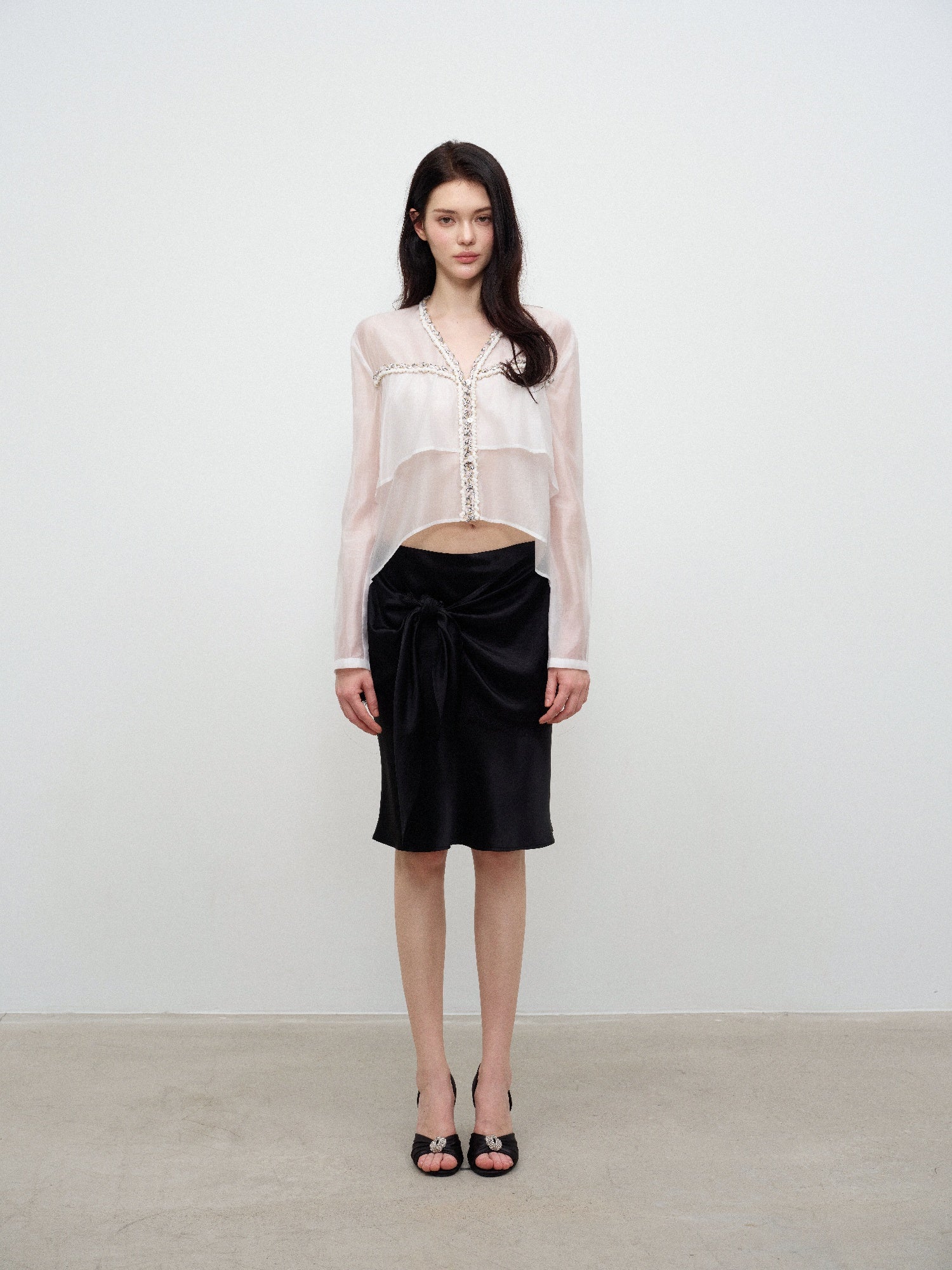 NONCESTNON N371 White Sheer Blouse
