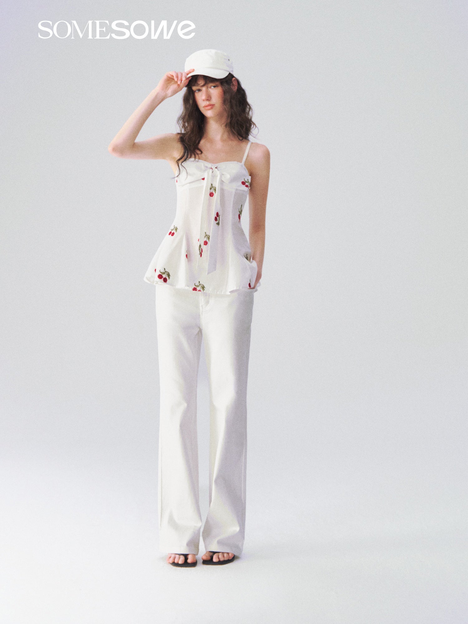 SOMESOWE S2609078 Bow strap strapless top