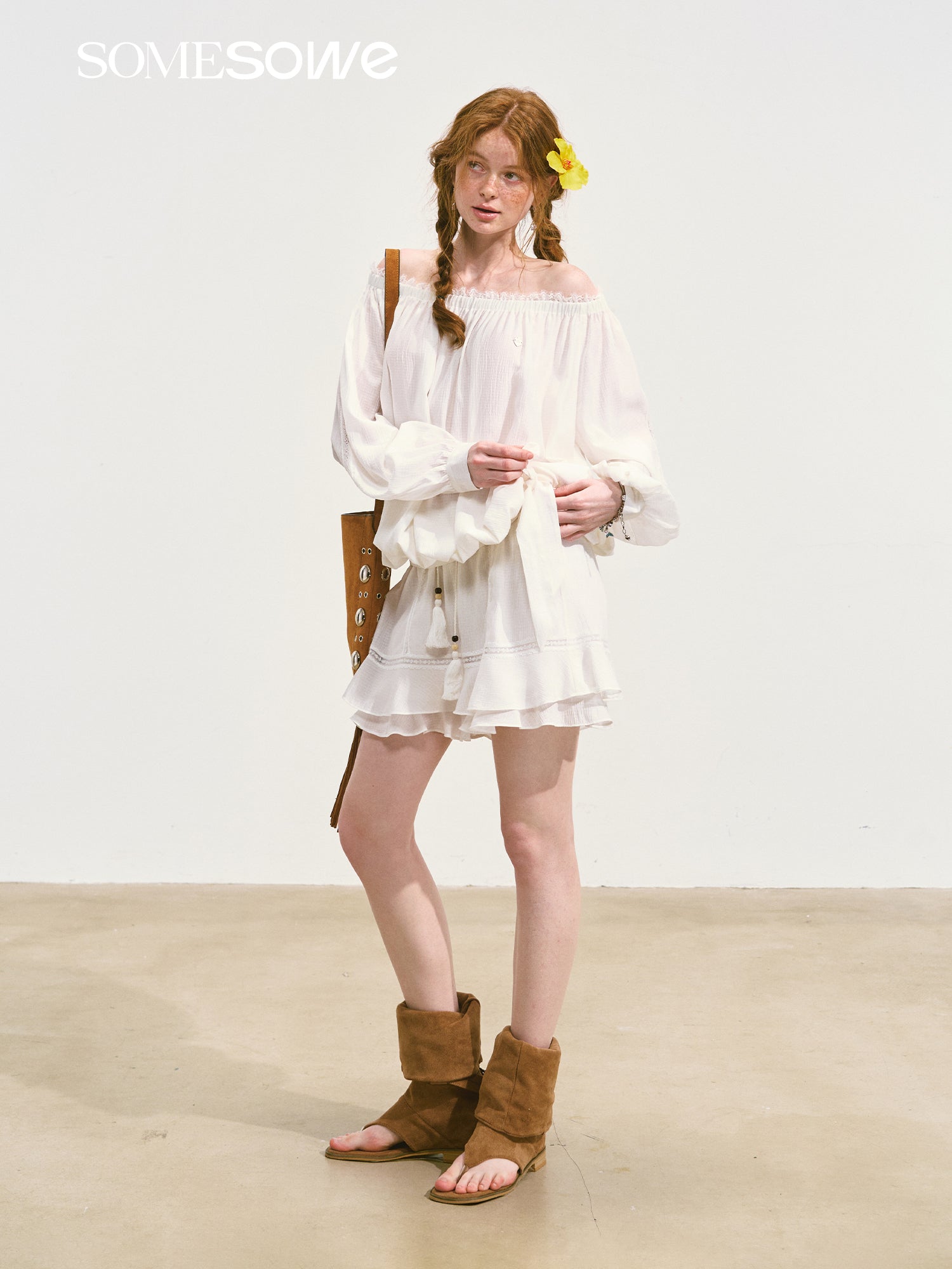 SOMESOWE S2508082&S2508097 Lace patchwork top + skort set (seperate)