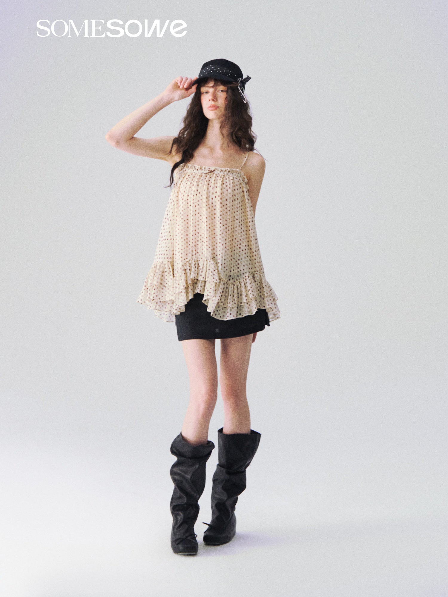 SOMESOWE S2609091 Light wave point irregular suspender top