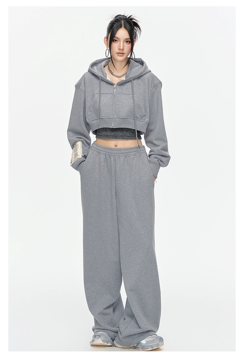 Arden Code AD02-373 Grey Sparkle Hoodie & Jogger Set(SEPERATE)