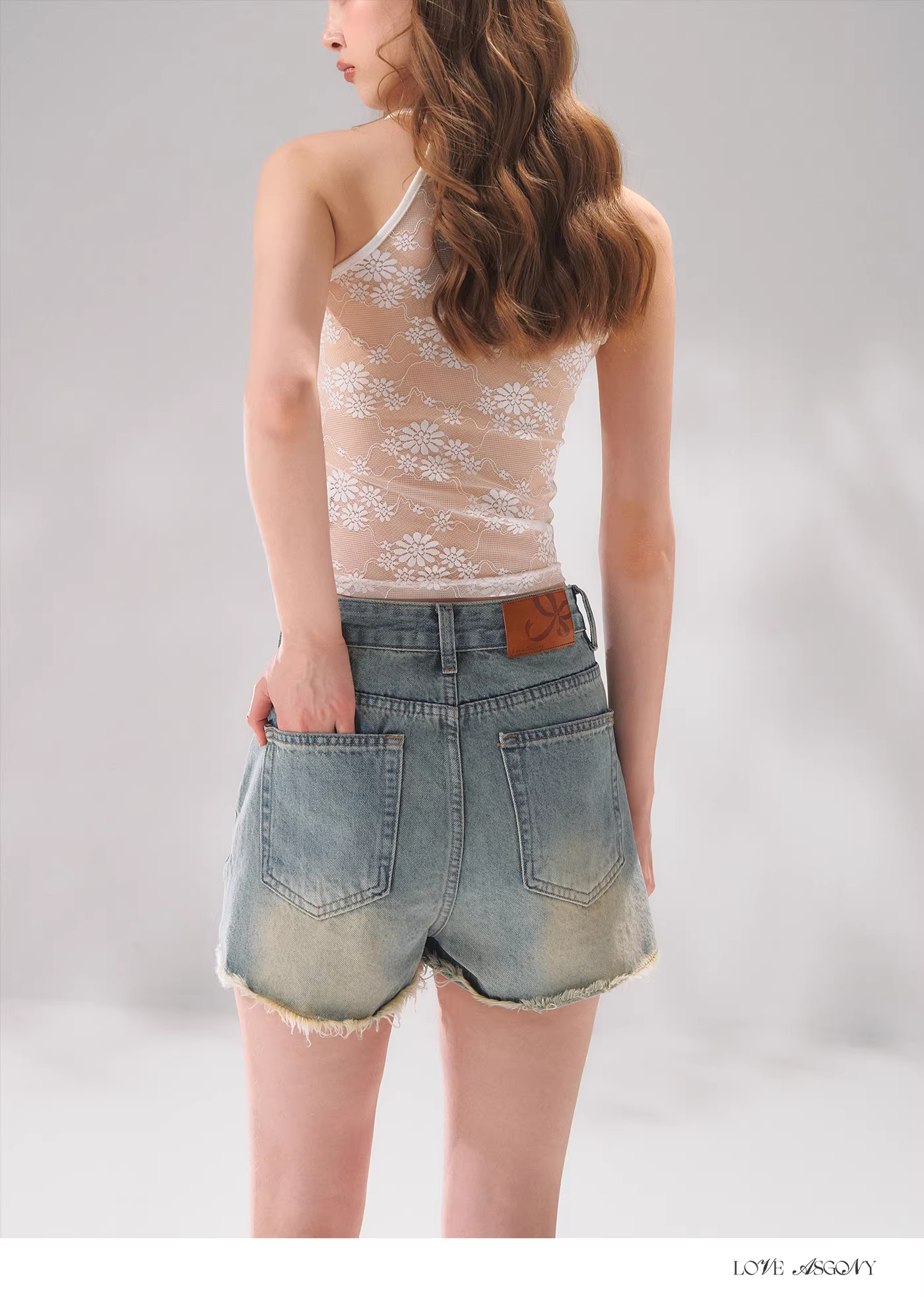 AsGony ASG26069 Washed denim shorts