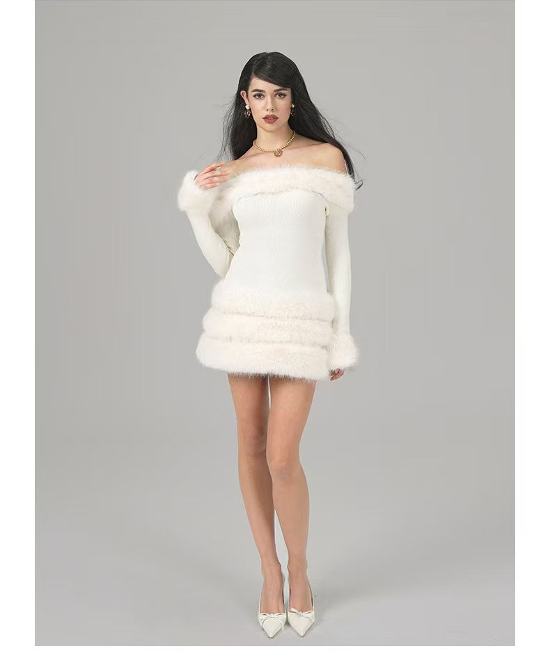 Nana Jacqueline Mila Fur Dress