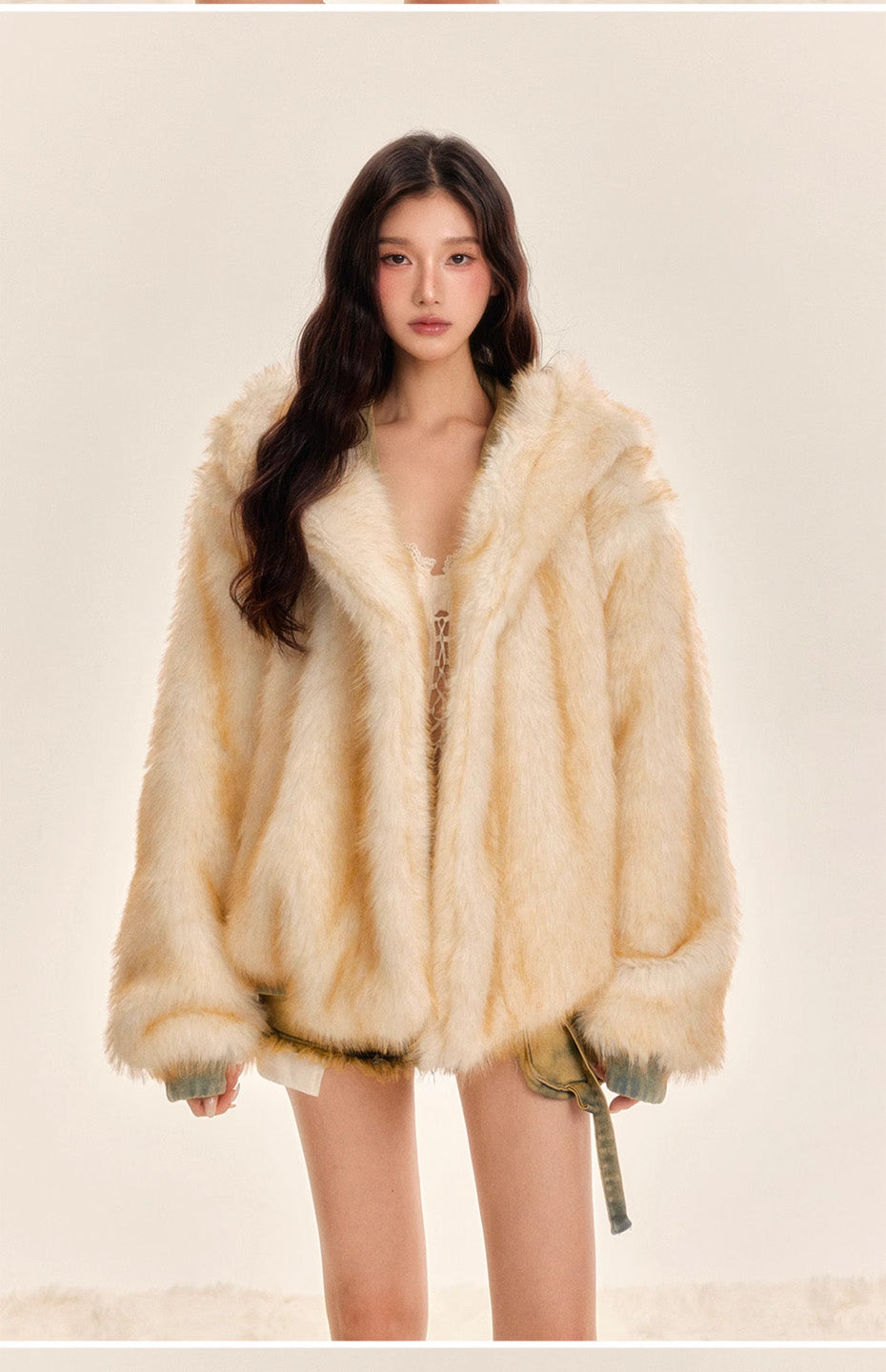 Tut tuto Double sided warm fur jacket(2color)