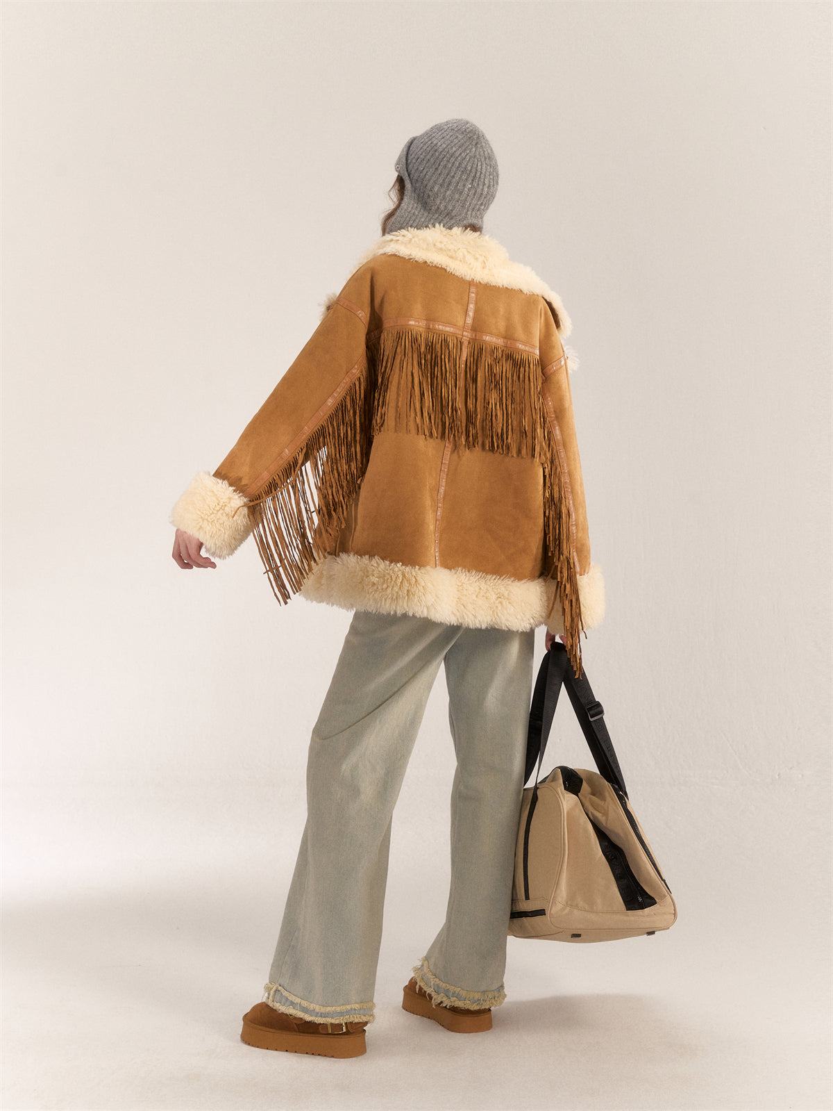 AsGony ASG24530 Suede & Fur Coat(2color)