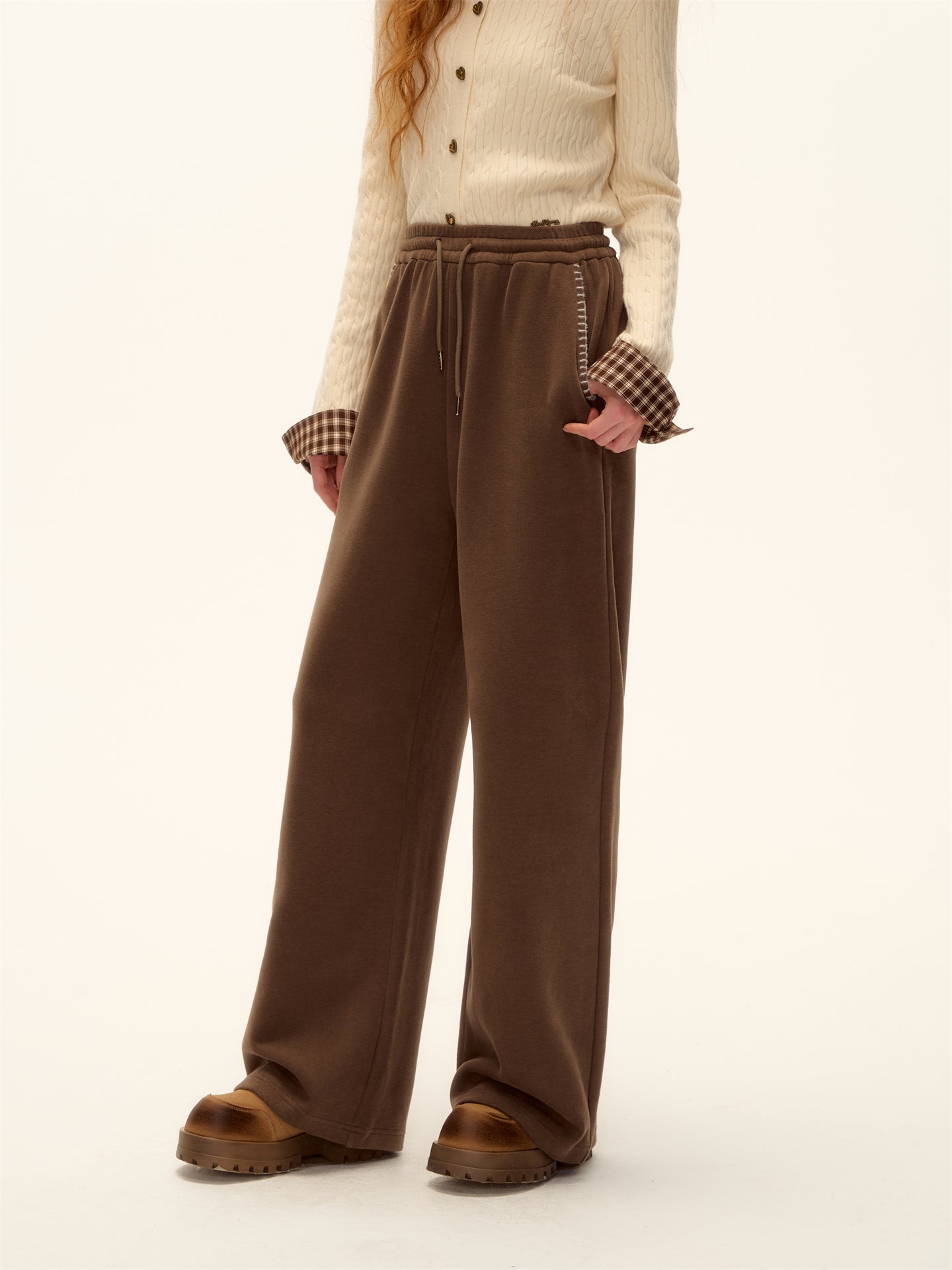 AsGony ASG25488&ASG25489 Embroidered bead hooded jacket + pants