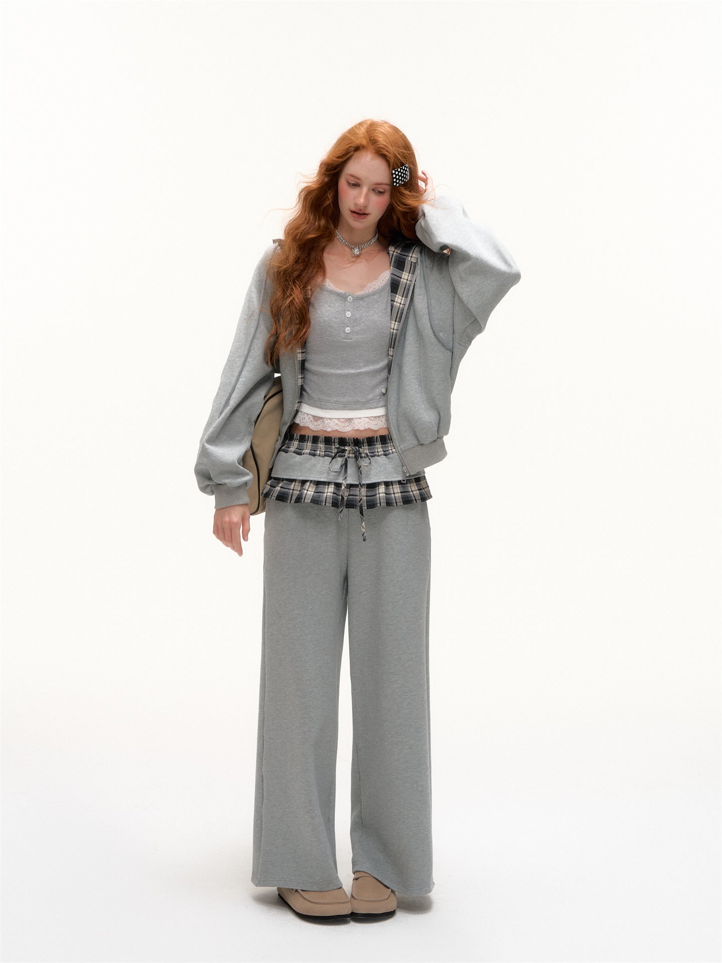 AsGony ASG25414 Lace fake three piece contrasting camisole