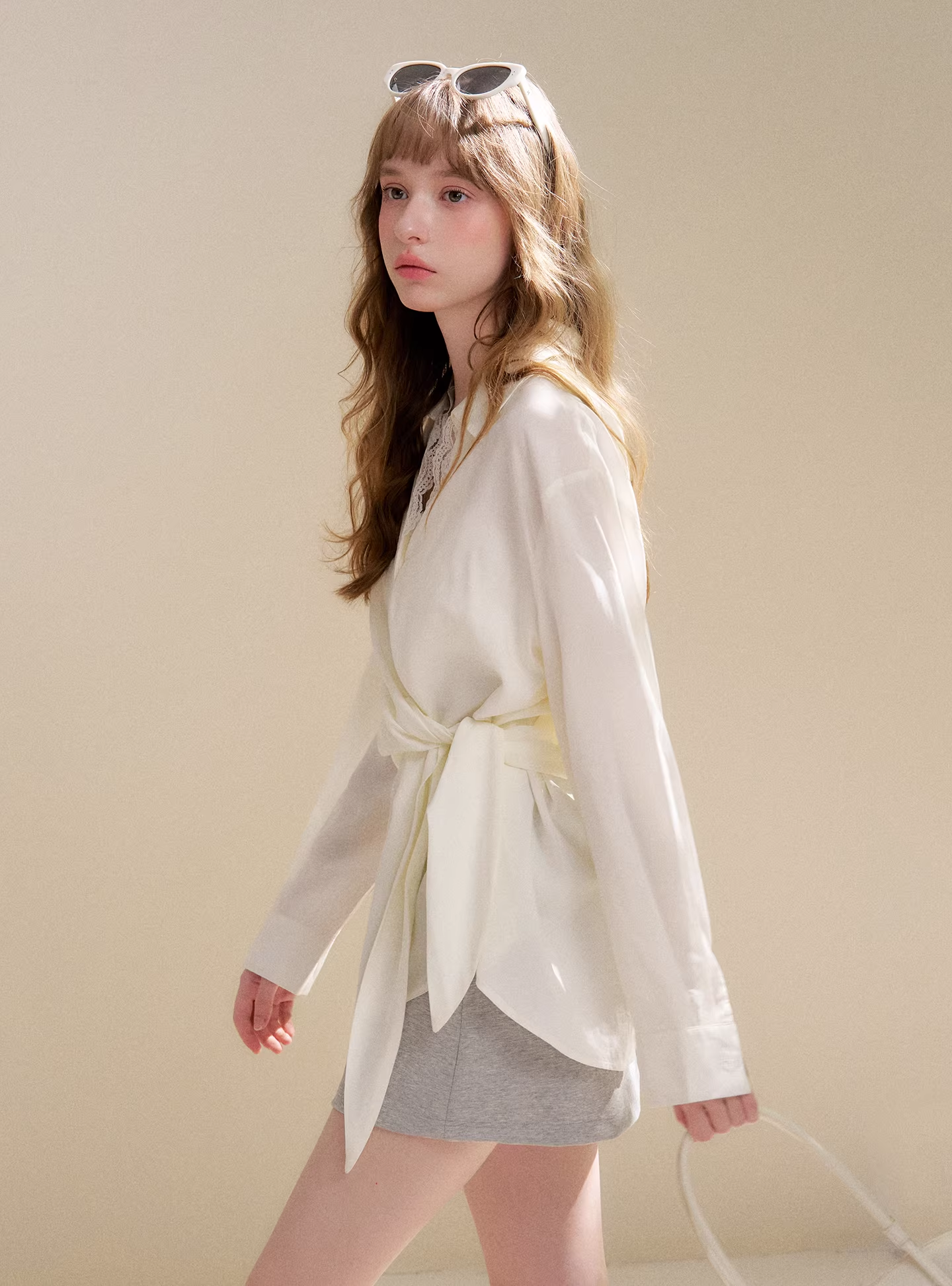 Kroche KBS4016 Lace patchwork long sleeved shirt