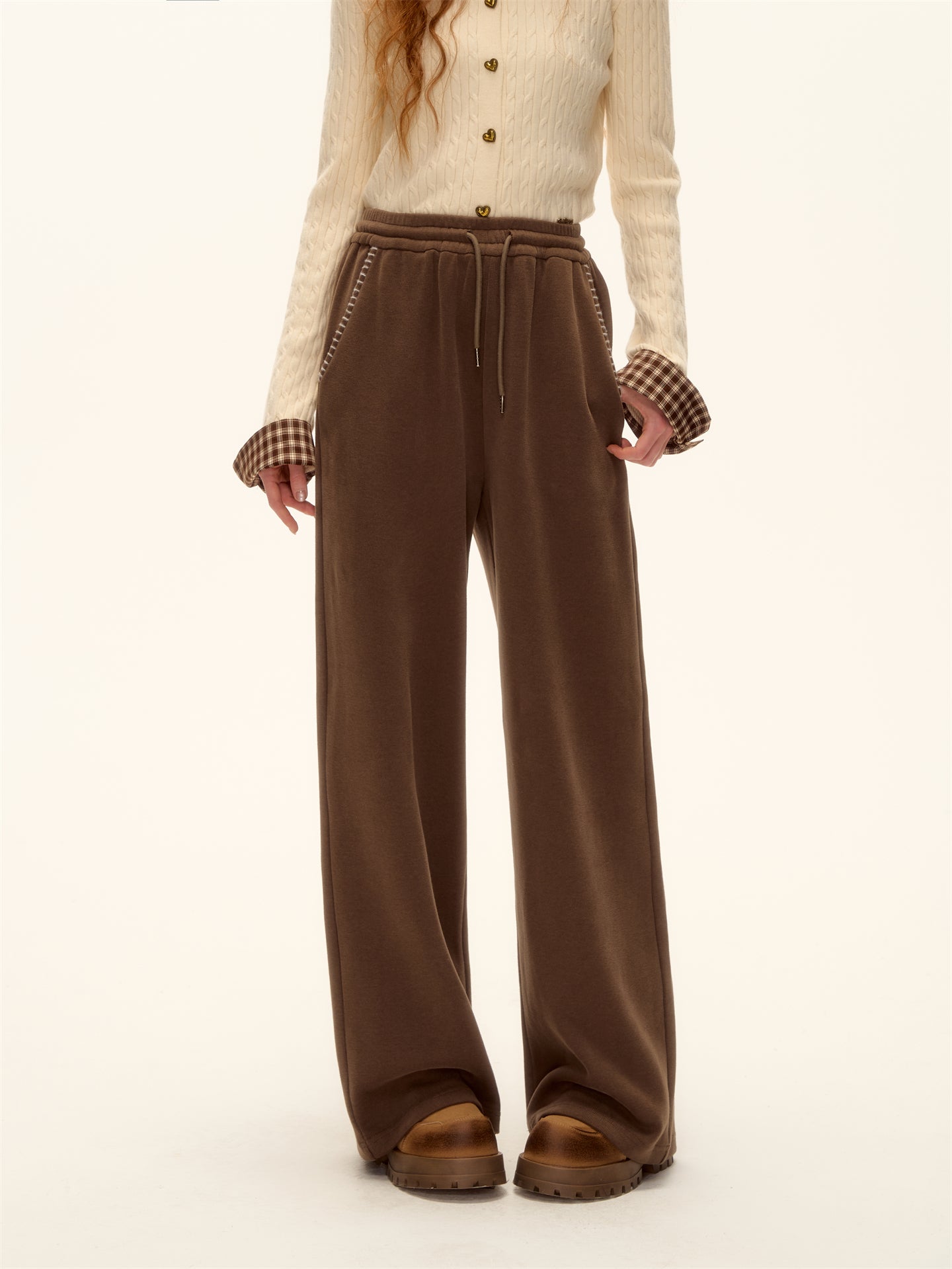 AsGony ASG25488&ASG25489 Embroidered bead hooded jacket + pants