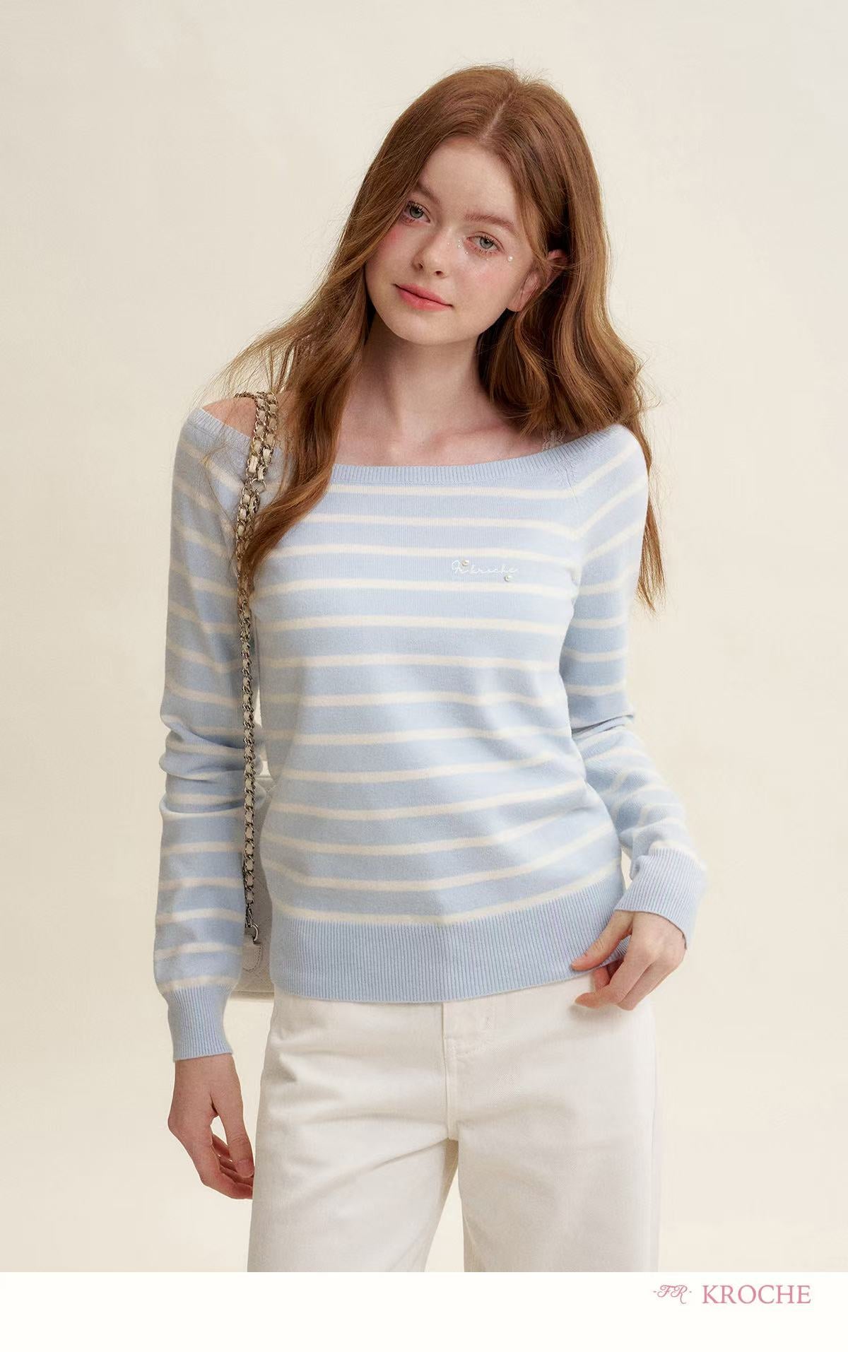 Kroche Striped loose knit sweater