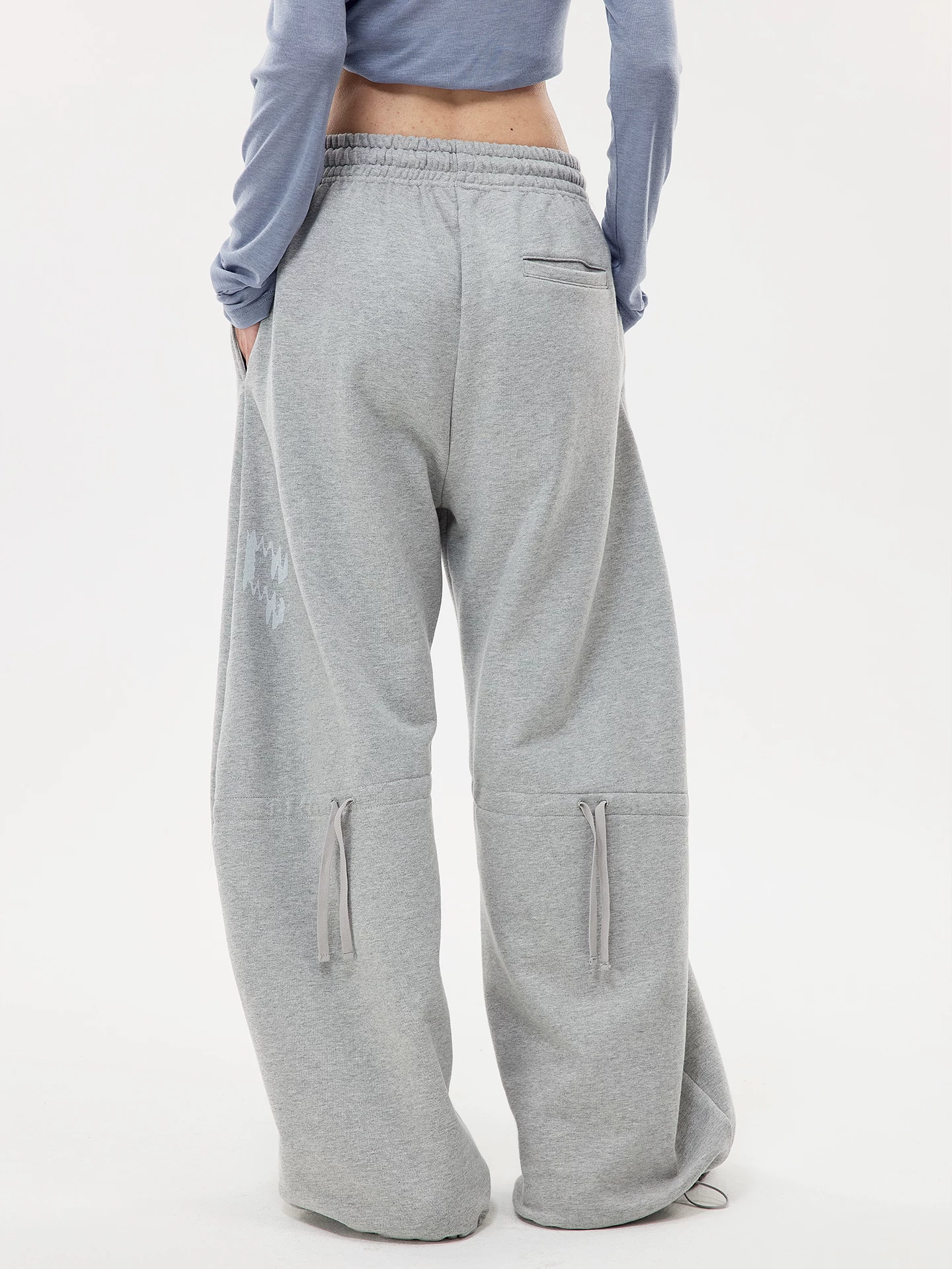 Nova Street Grey Heavy Detail Curved Leg Sweatsuit(SEPERATE)