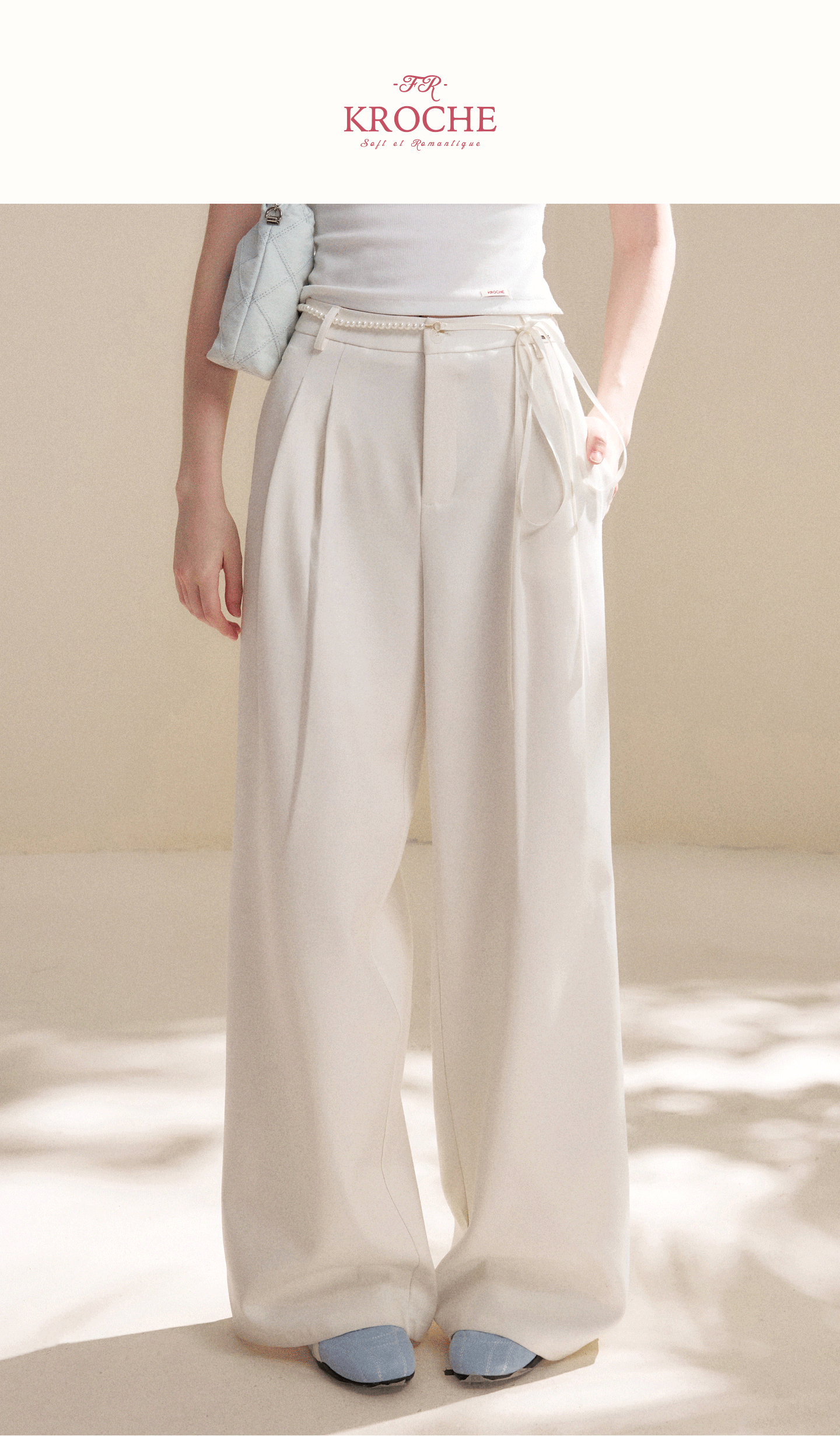 Kroche KP9080 Cutout Batwing Sleeve Knit Top &Pearl Pants