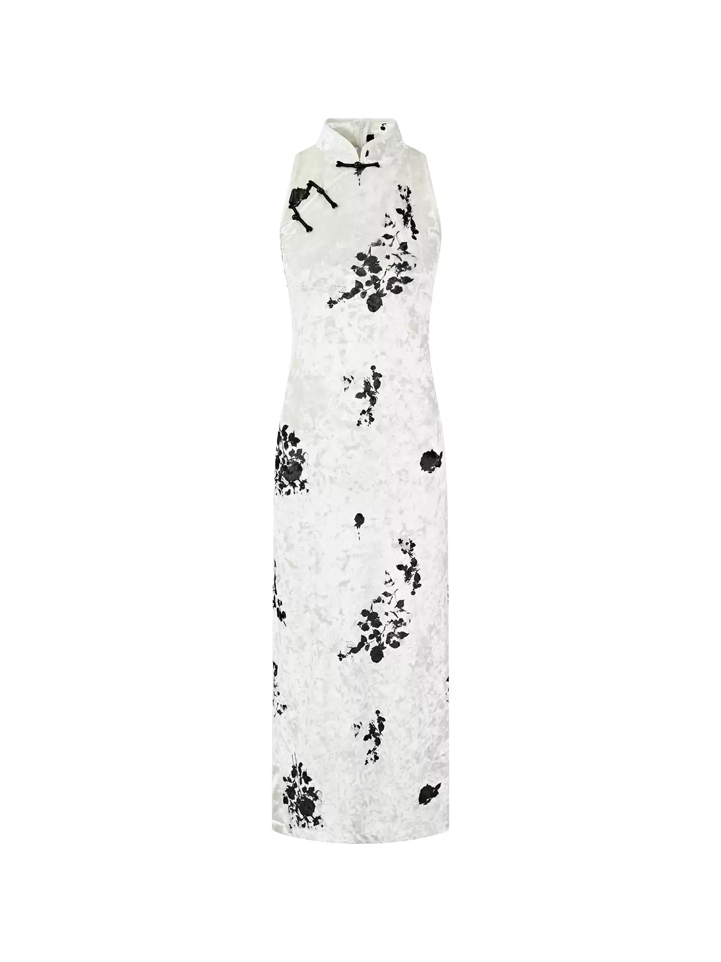 FIND YA WINGS Ink Wash Velvet Midi Cheongsam