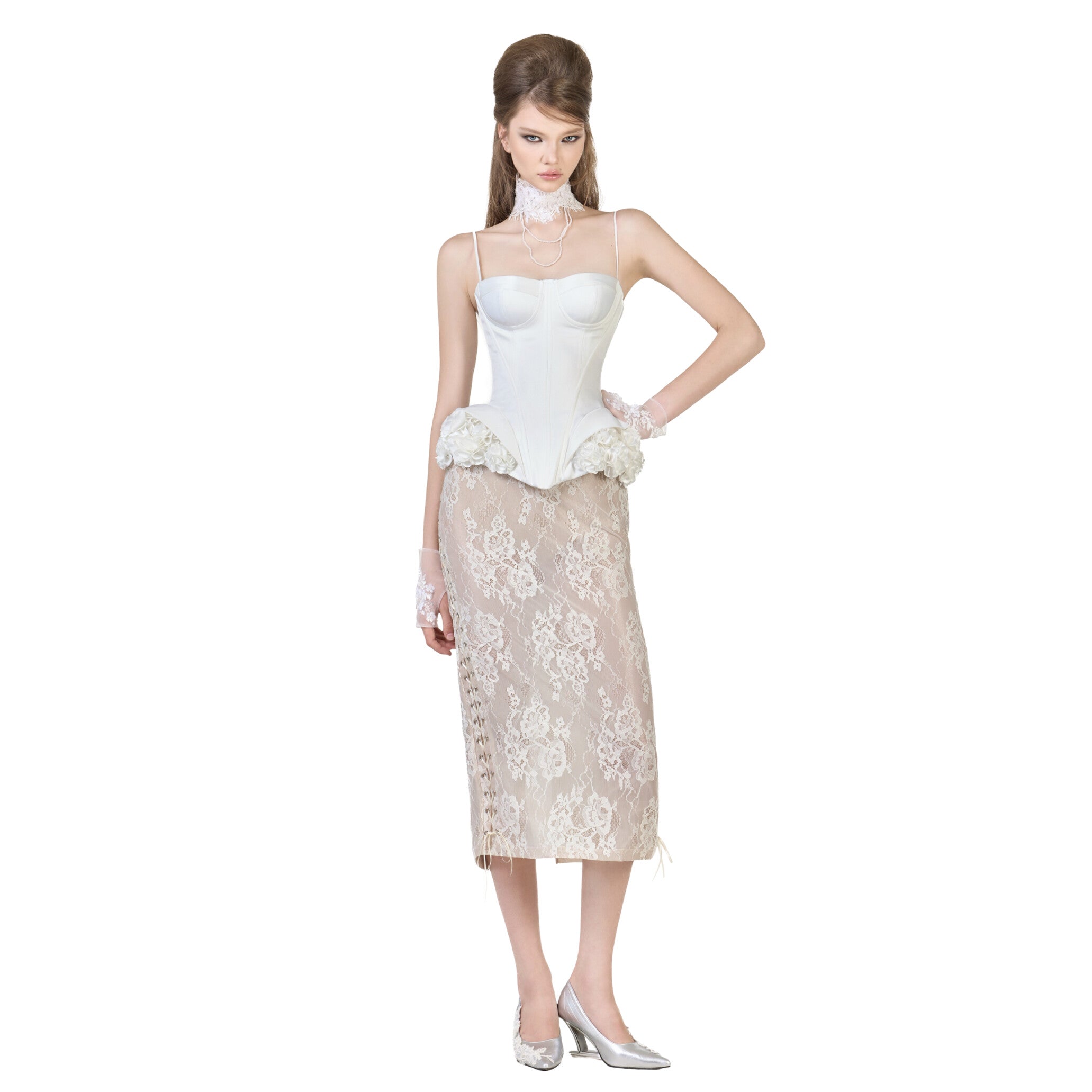 FFSD DARLING CORSET (WHITE) & KAISA SKIRT (BEIGE)