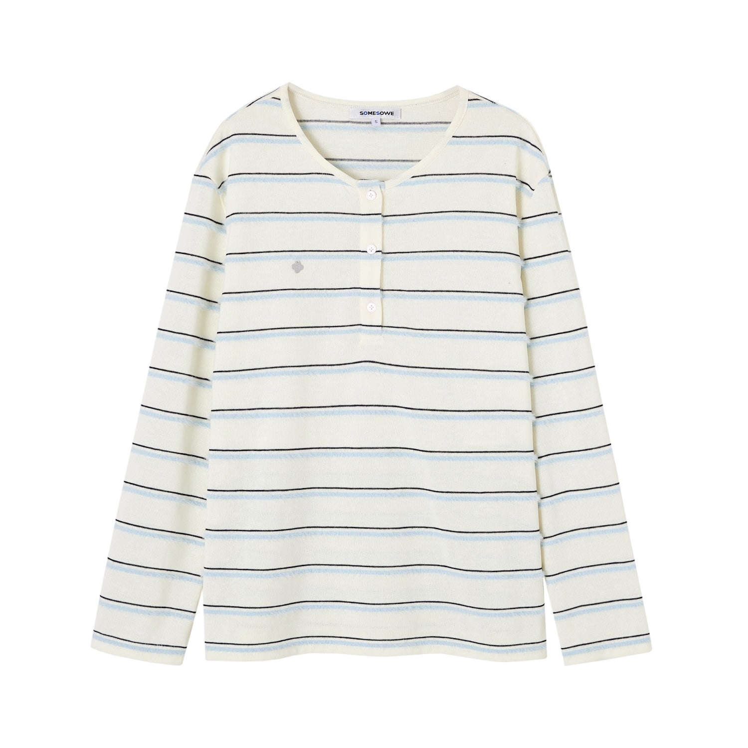 SOMESOWE S2609027 Fake two wide spaced striped tops