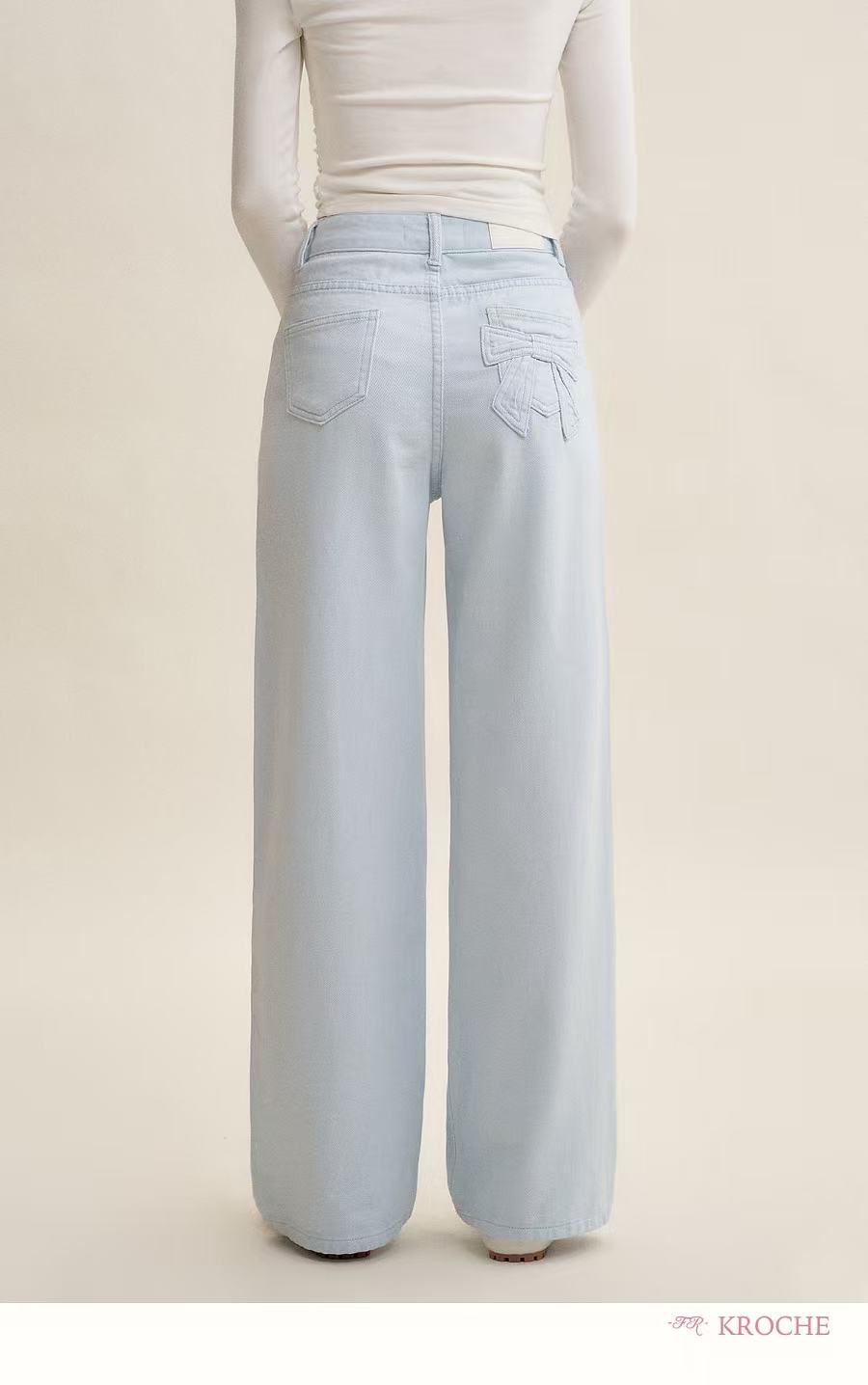 Kroche Straight wide-leg jeans (3color)