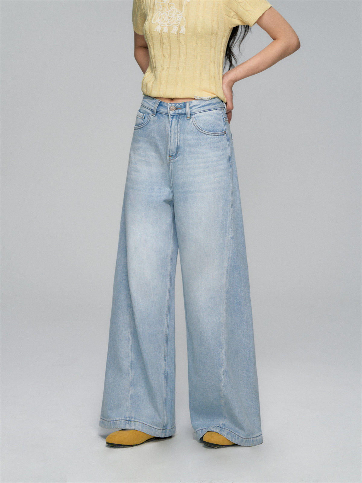AsGony ASG25145 Casual wide leg jeans