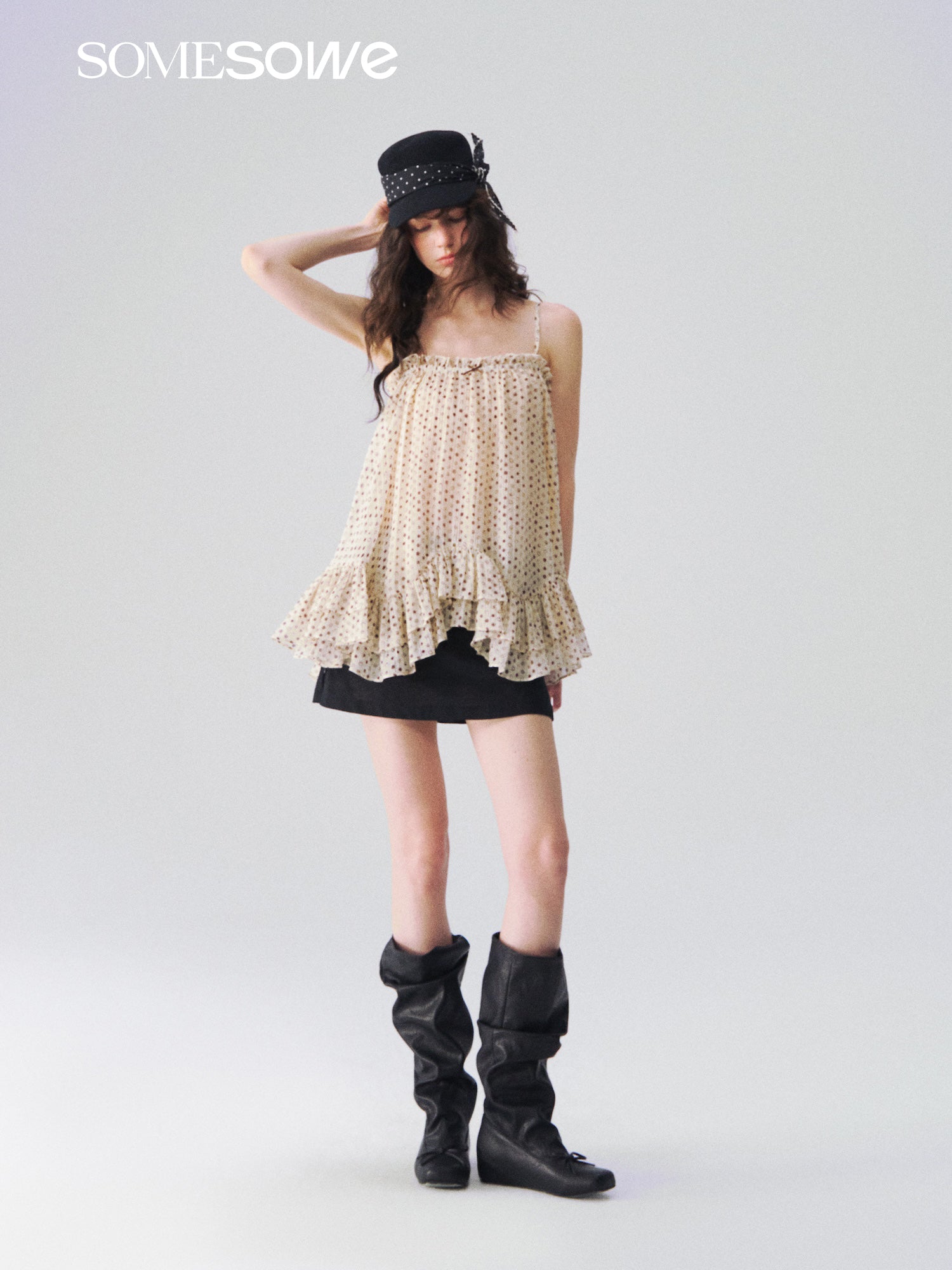 SOMESOWE S2609091 Light wave point irregular suspender top