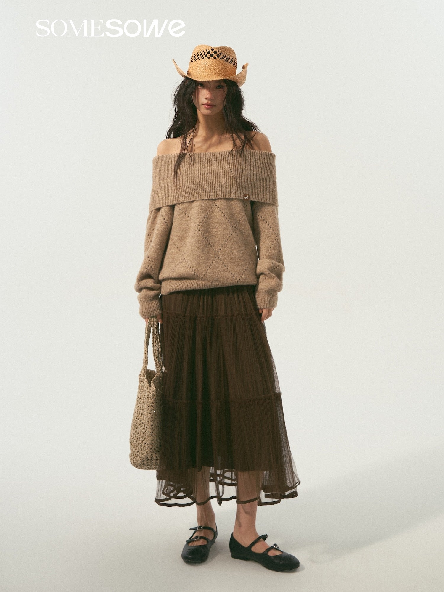 SOMESOWE S2509012 Double sided pleated yarn skirt