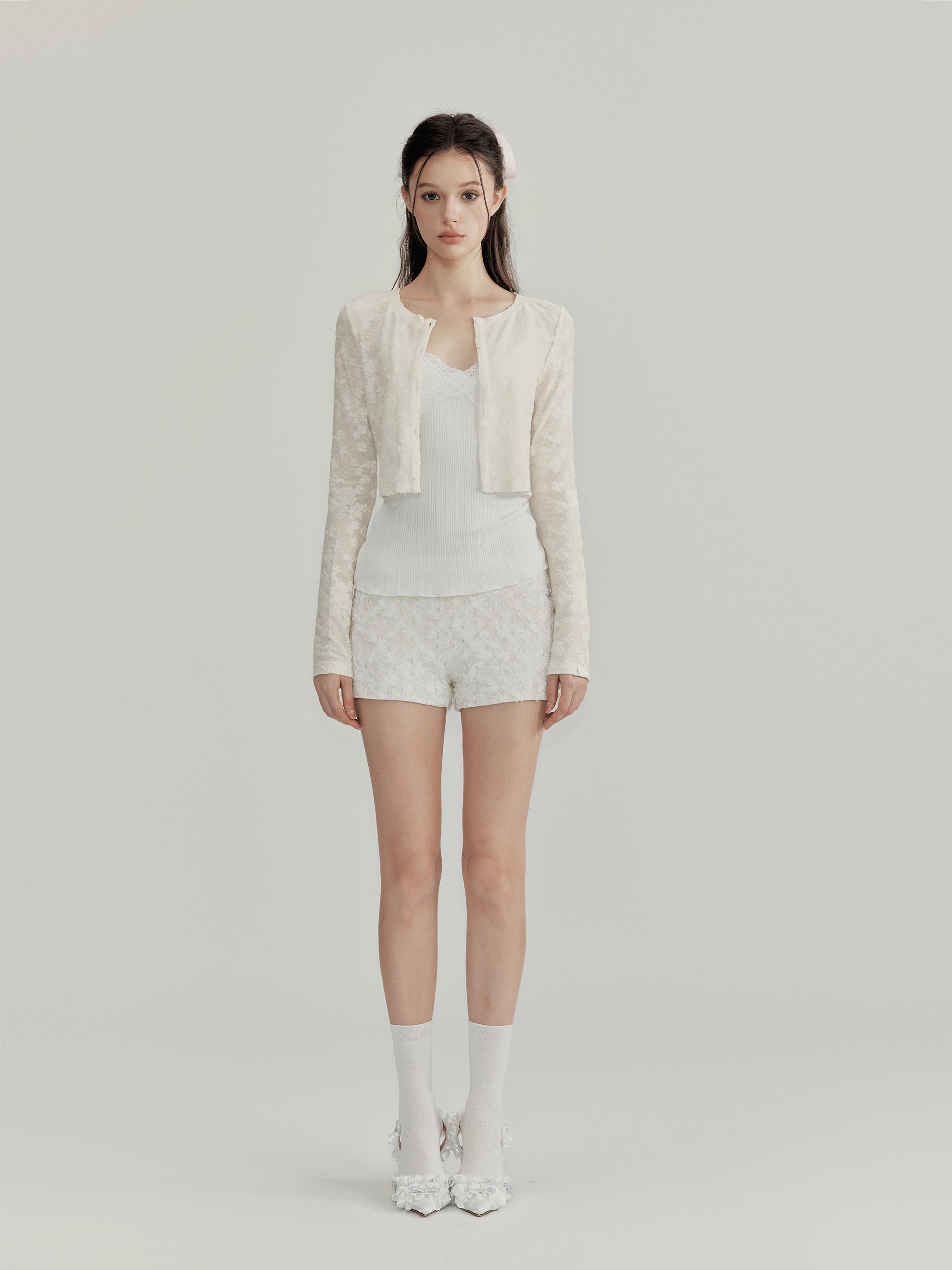 NOMEANSNO N131 Lace jacquard cardigan
