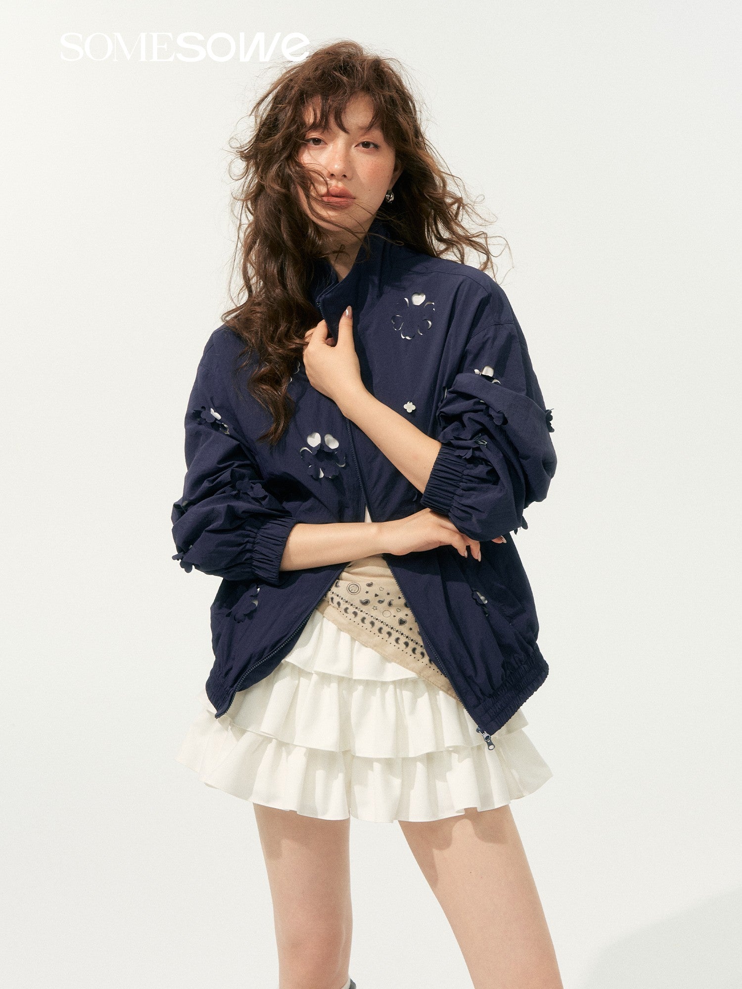 SOMESOWE S2508193 Heavy industry hollow flower jacket