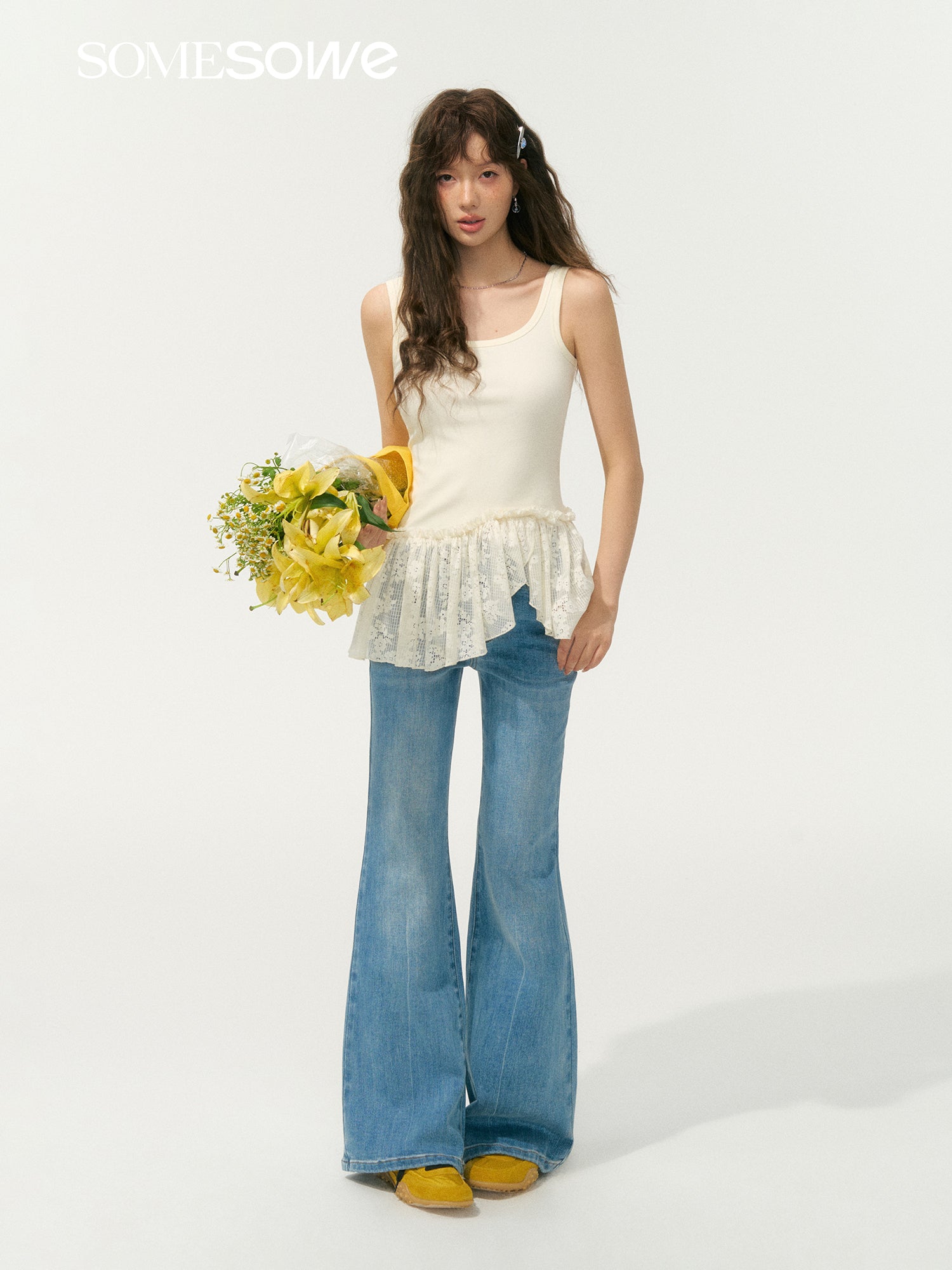 SOMESOWE S2508056 Irregular splicing short vest