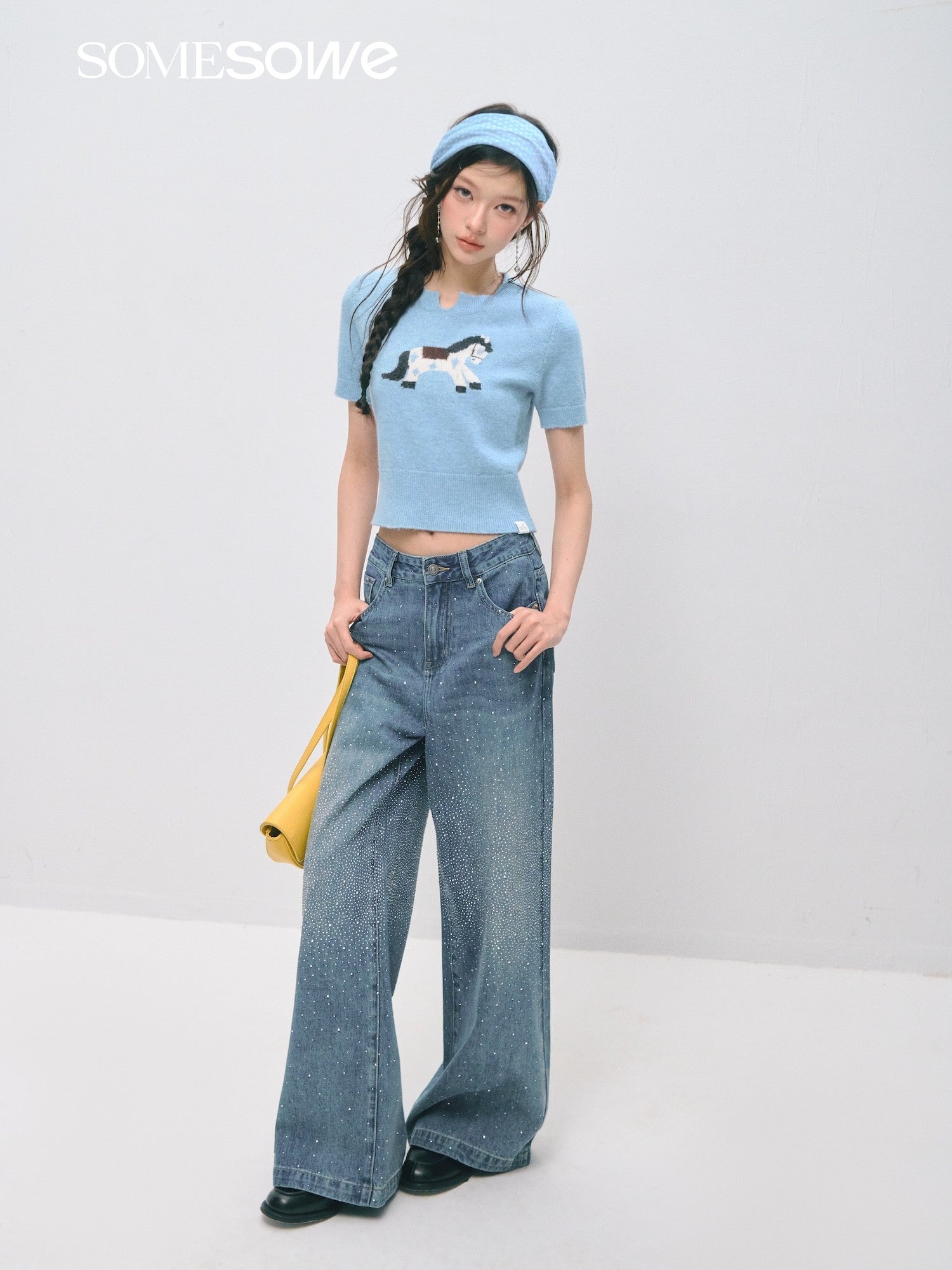 SOMESOWE S2509022 Retro straight tube sparkling jeans