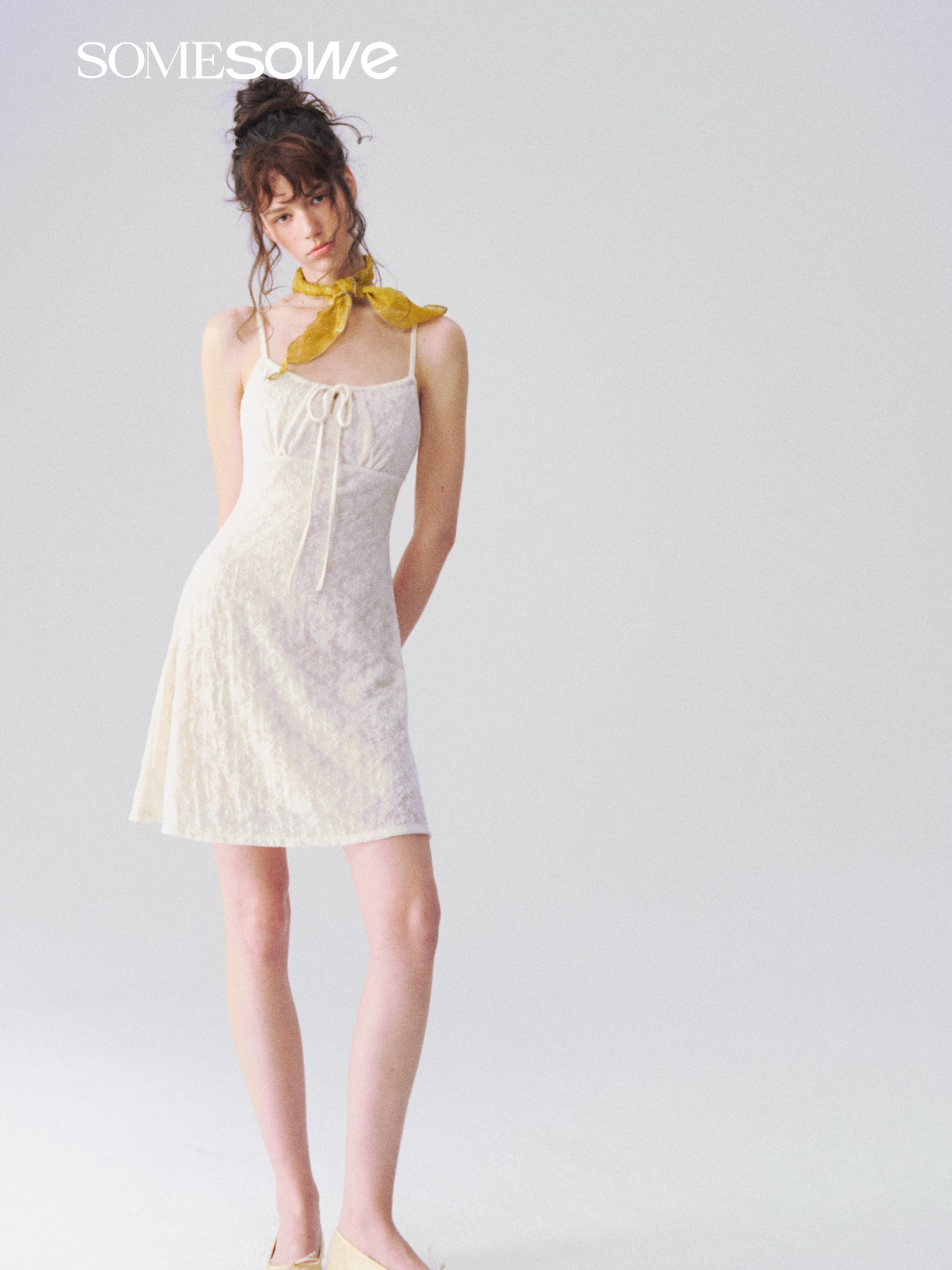SOMESOWE S2609107 Jacquard texture camisole dress