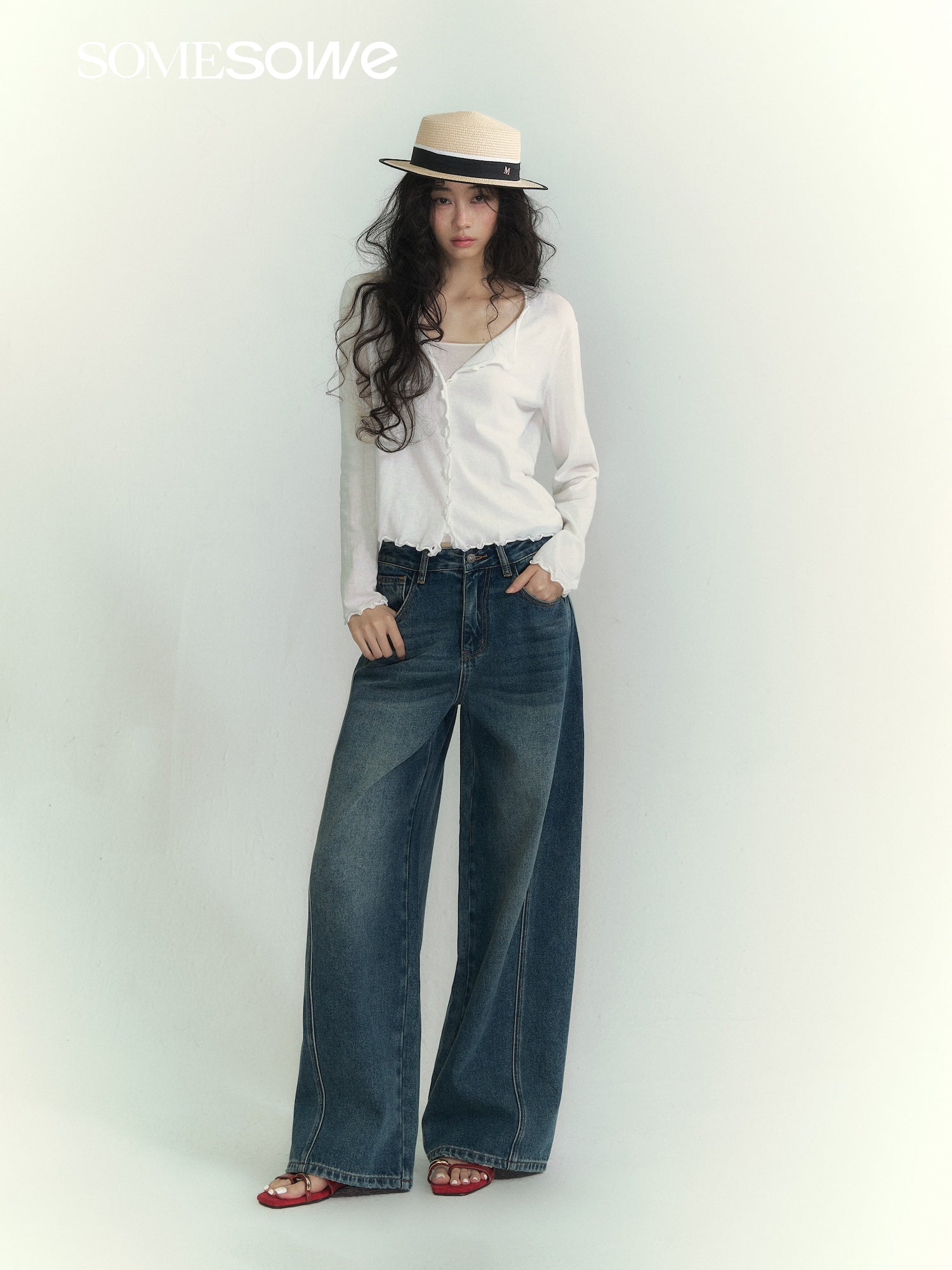 SOMESOWE S2609073 Cotton ultra-thin cardigan